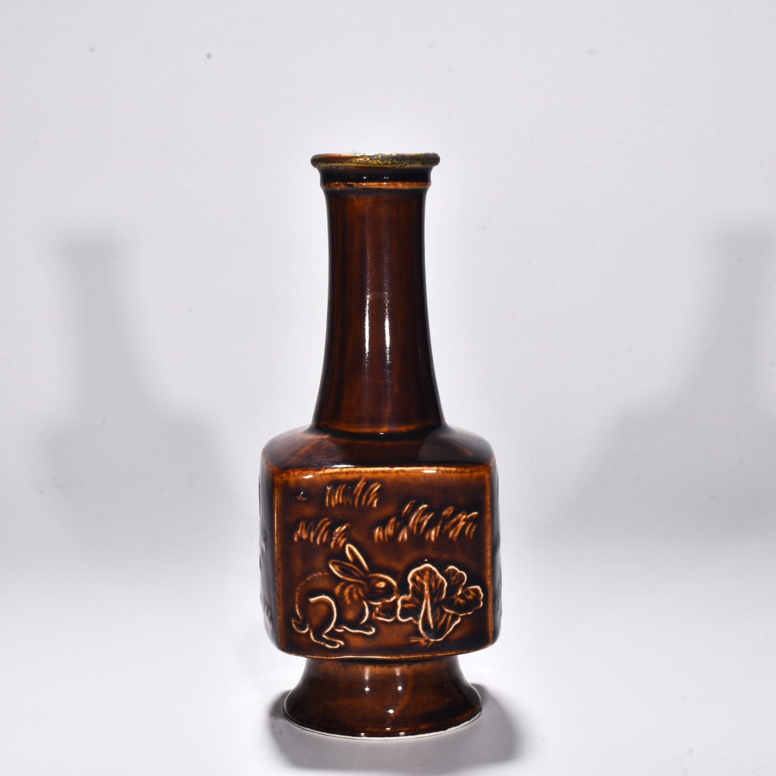 An Exquisite Chinese official rabbit pattern square vase - 5