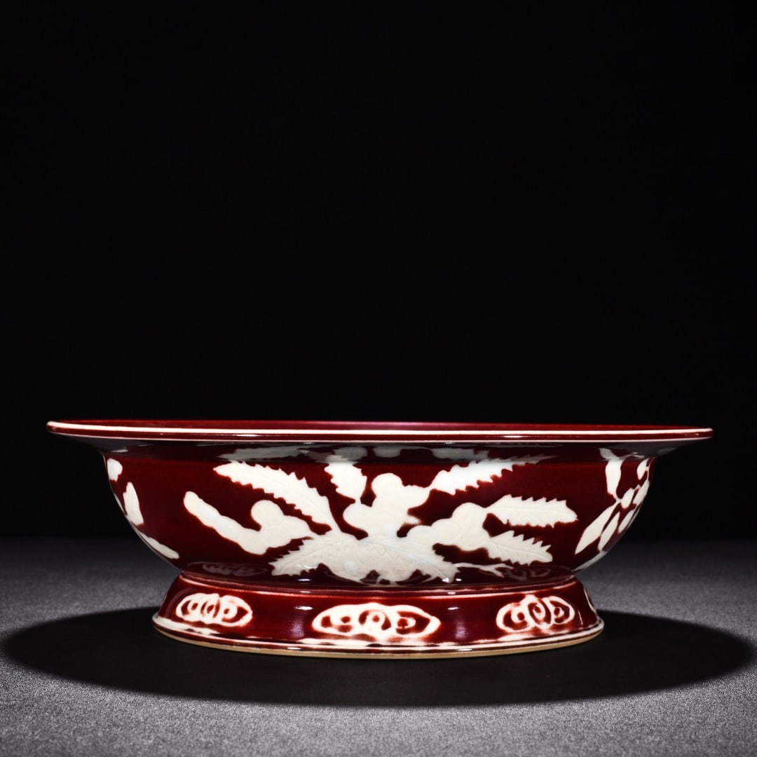 An Exquisite Chinese ruby ??red glaze fruit plate - 2