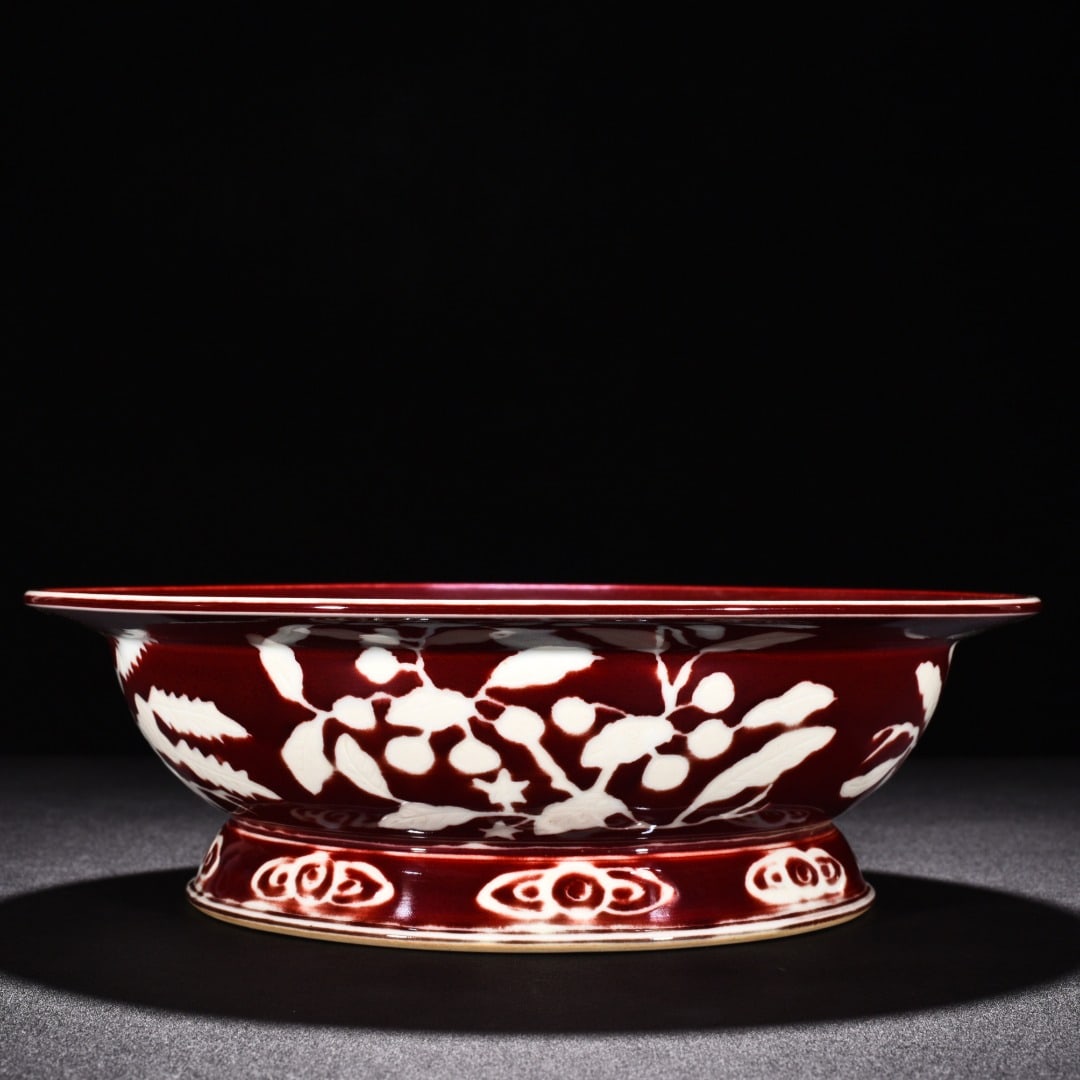 An Exquisite Chinese ruby ??red glaze fruit plate - 3