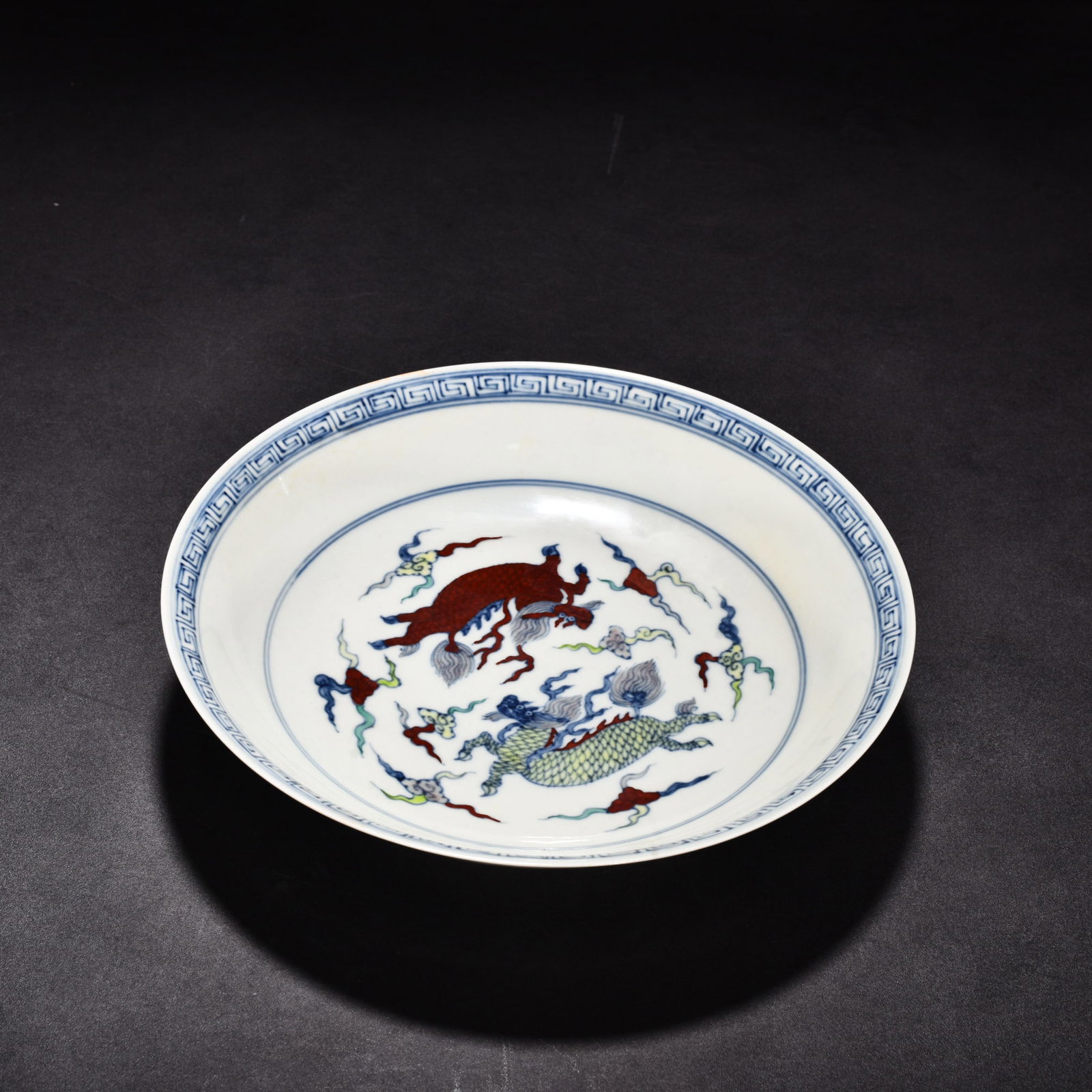 An Exquisite Chinese Dou Cai Qilin Pattern Plate (1 of 9)