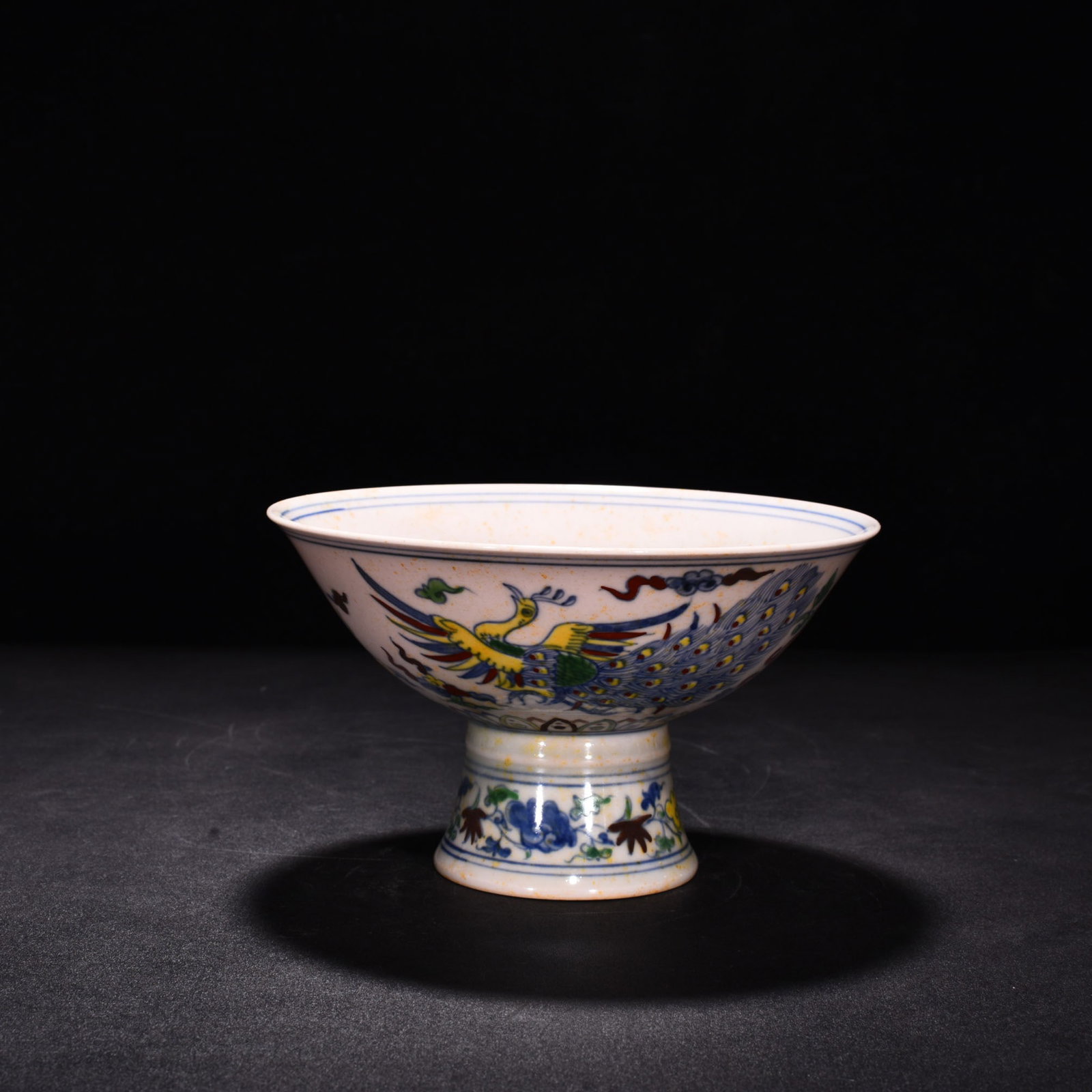 An Exquisite Chinese red body bowl with colorful purple peacock pattern: Size: Height 10.5 cm - Diameter 17.6 cm |Materials: Porcelain |Style Dynasty: Ming Dynasty |Attributed: changhua |Object: bowl