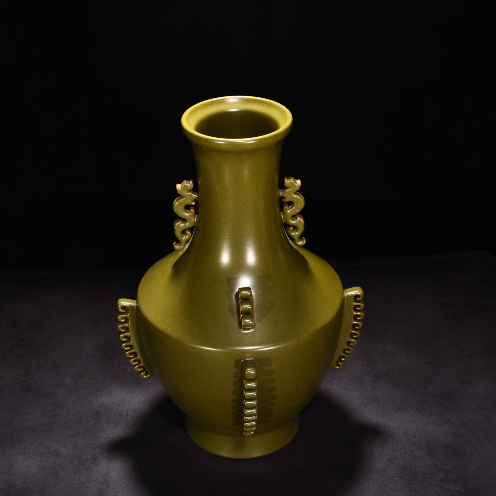 An Exquisite Chinese tea glazed halberd vase - 7