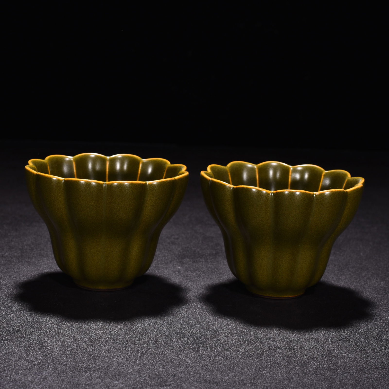 An Exquisite Chinese tea powder glazed magnolia petal cup: Size: Height 6.3 cm - Diameter 8.5 cm |Materials: Porcelain |Style Dynasty: Qing Dynasty |Attributed: Qinglong |Object: cup