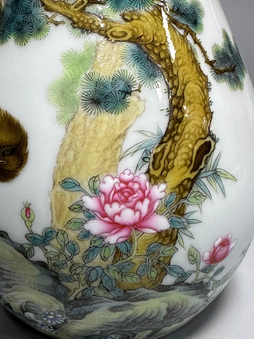 An Exquisite Chinese pastel eagle-patterned vase - 6