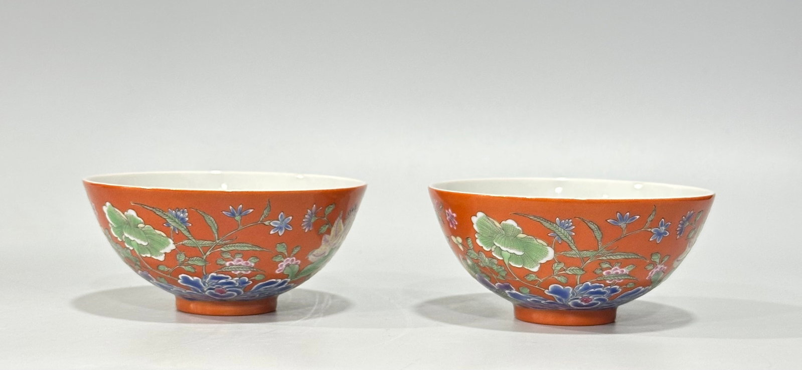 An Exquisite Chinese colorful coral red Nine Autumn Festival Cup (1 of 8)