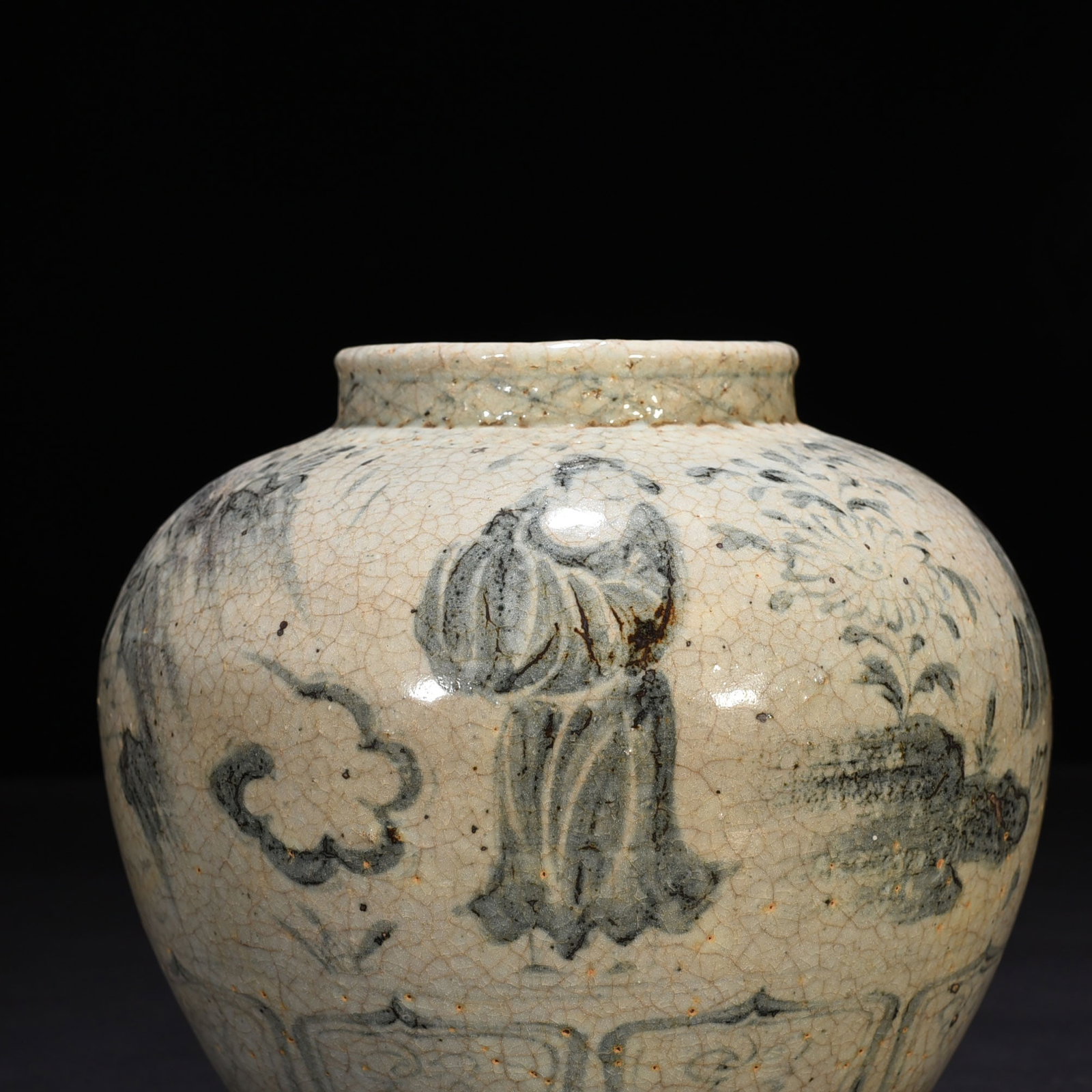 An Exquisite Chinese blue and white figure jar (1 of 6)