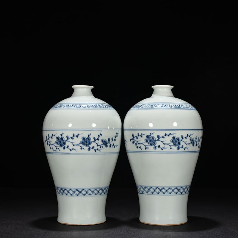 An Exquisite Chinese blue and white plum vase with pine bamboo and plum patterns (1 of 9)