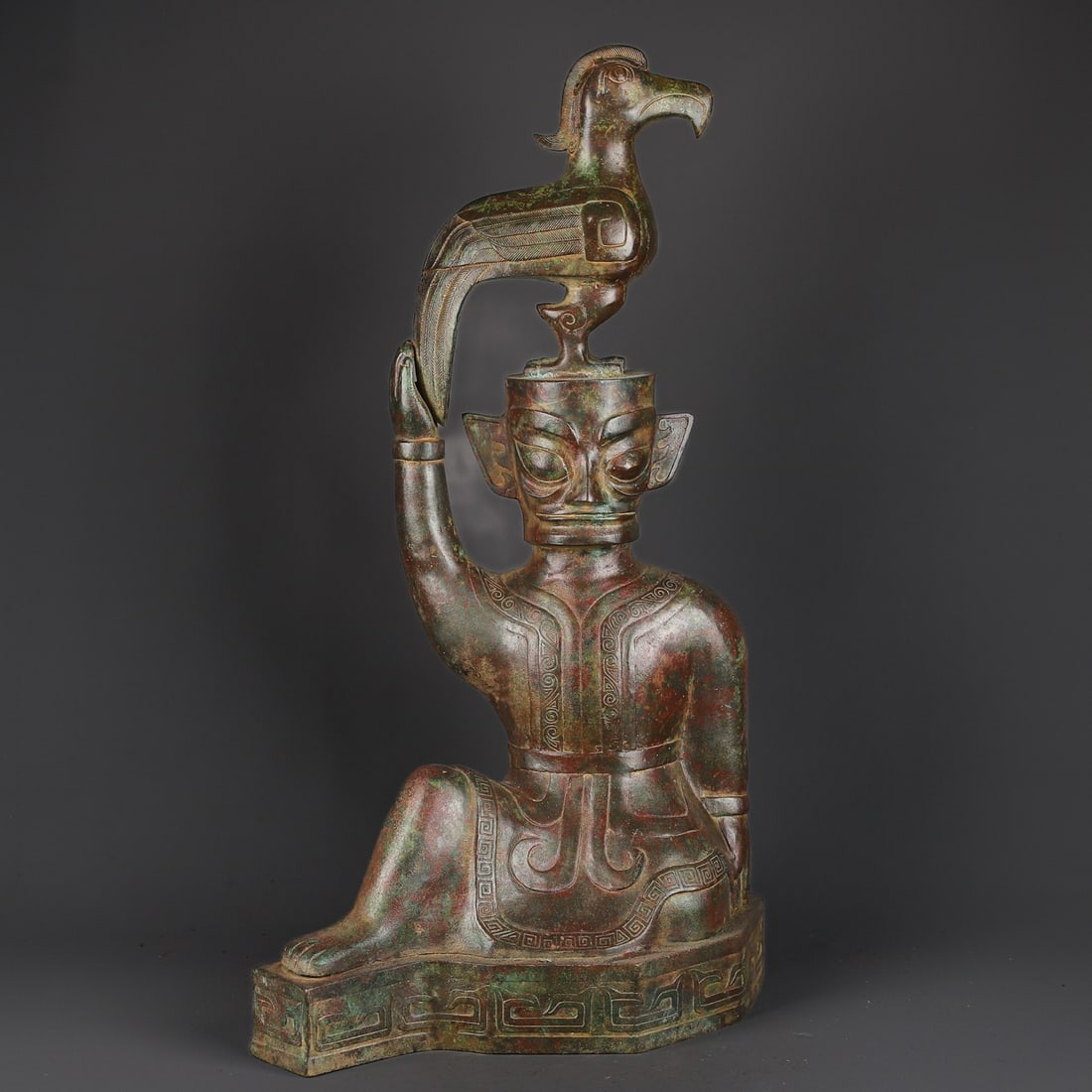 An Exquisite Chinese Bronze Standing Bird Man: Size: Height 63 cm - Width 34 cm |Materials: Bronze |Style Dynasty: Sanxingdui dynasty |Attributed: 1700-bc |Object: Chinese Antique