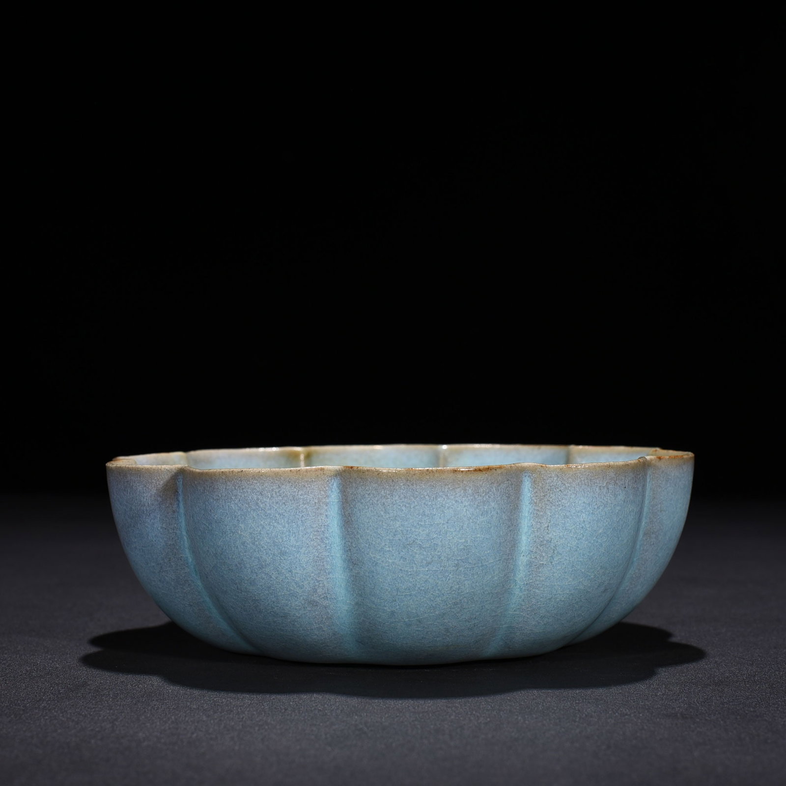 An Exquisite Chinese Ru Kiln Sky Blue Glazed Lotus Bowl: Size: Width 17 cm - Height 6 cm |Materials: Porcelain |Style Dynasty: Song Dynasty |Attribution: 10th-c |Object: bowl
