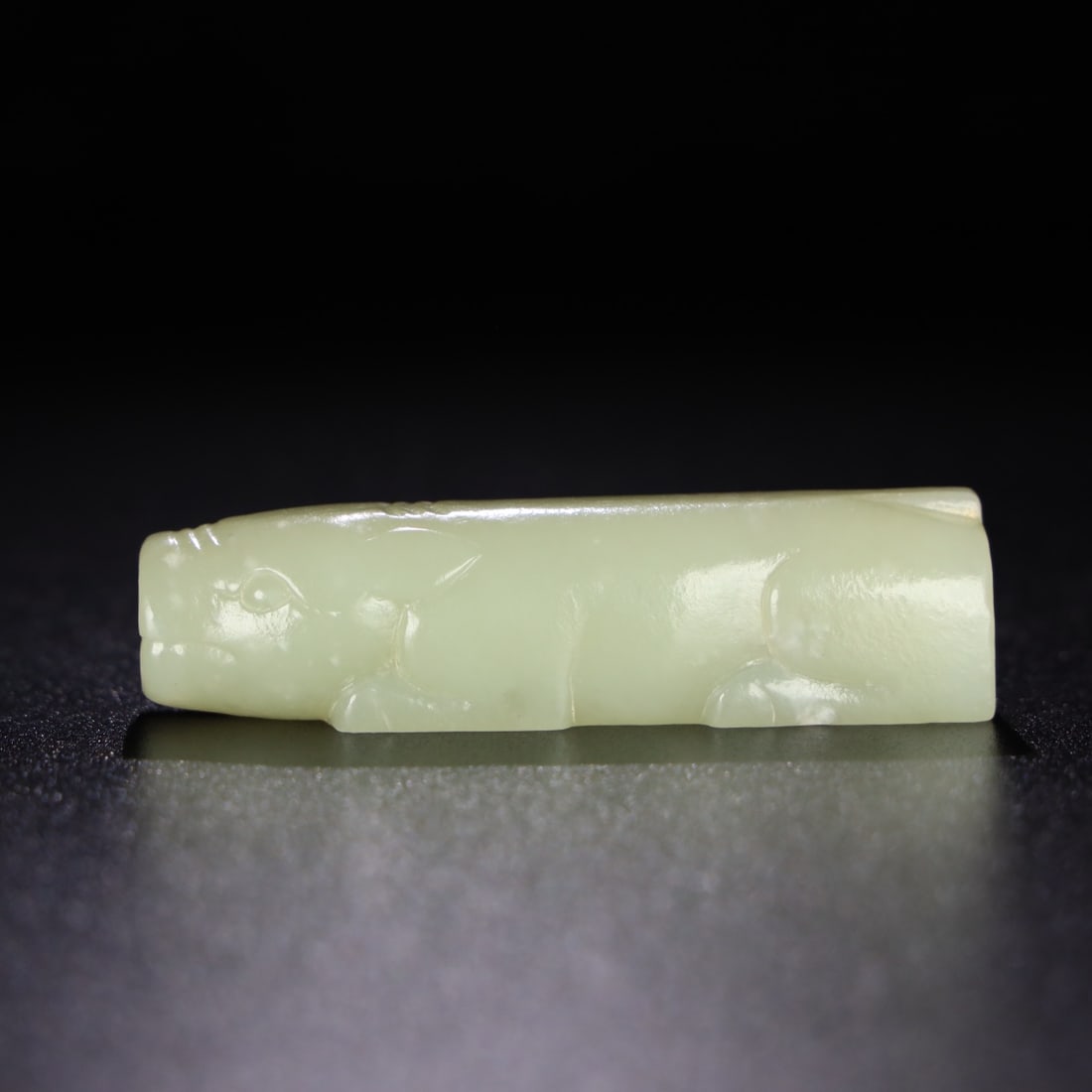 Chinese Natural Jade Carved Animal Statue: Size: Height 7.8 cm - Width 2 cm |Materials: Jade |Time Period: Qing dynasty |Manufactured Date: Qianlong Period |Object: Animal Statue