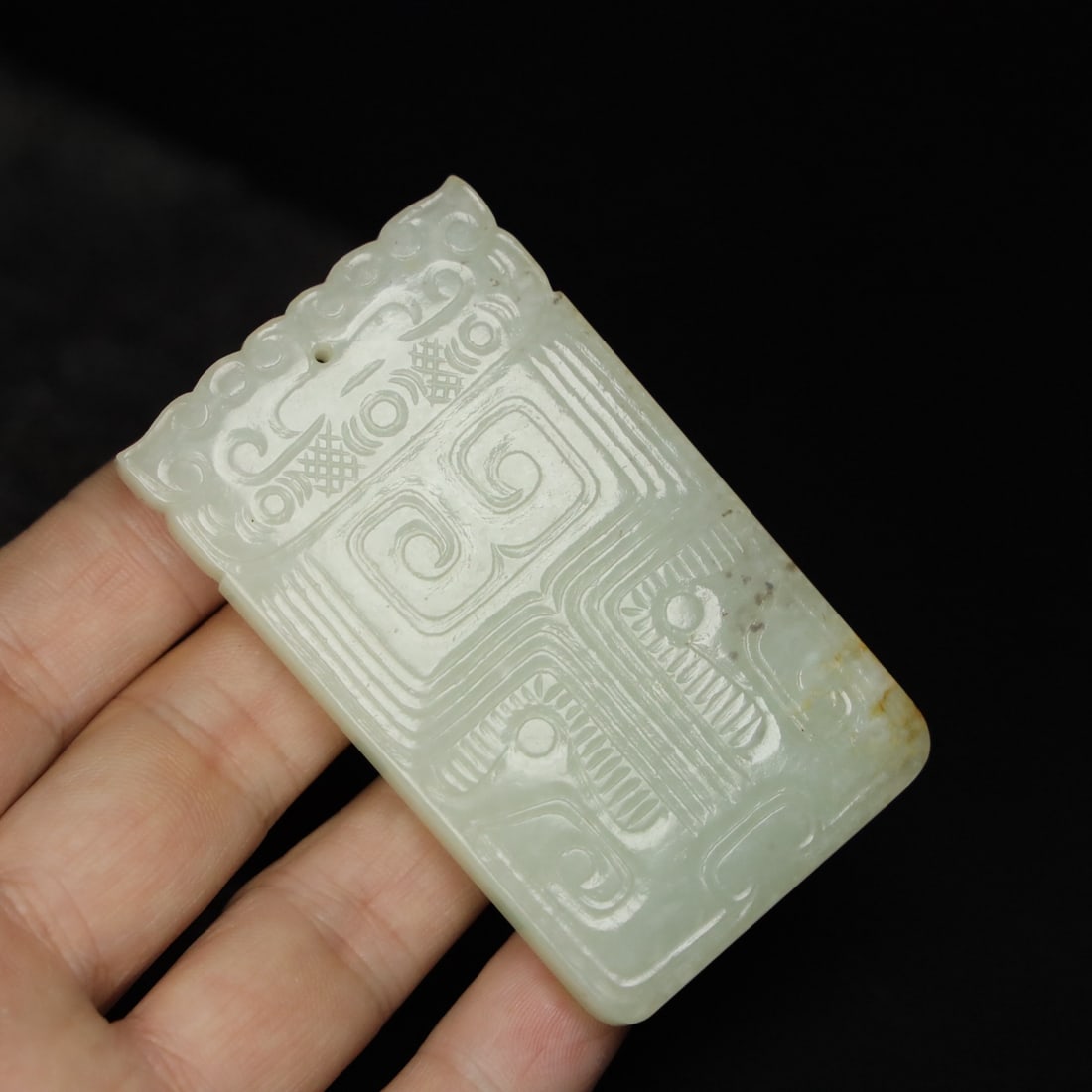 Chinese Natural Jade Carved brand: Size: Height 7.6 cm - Width 4.5 cm |Materials: Jade |Time Period: Qing dynasty |Manufactured Date: Qianlong Period |Object: brand
