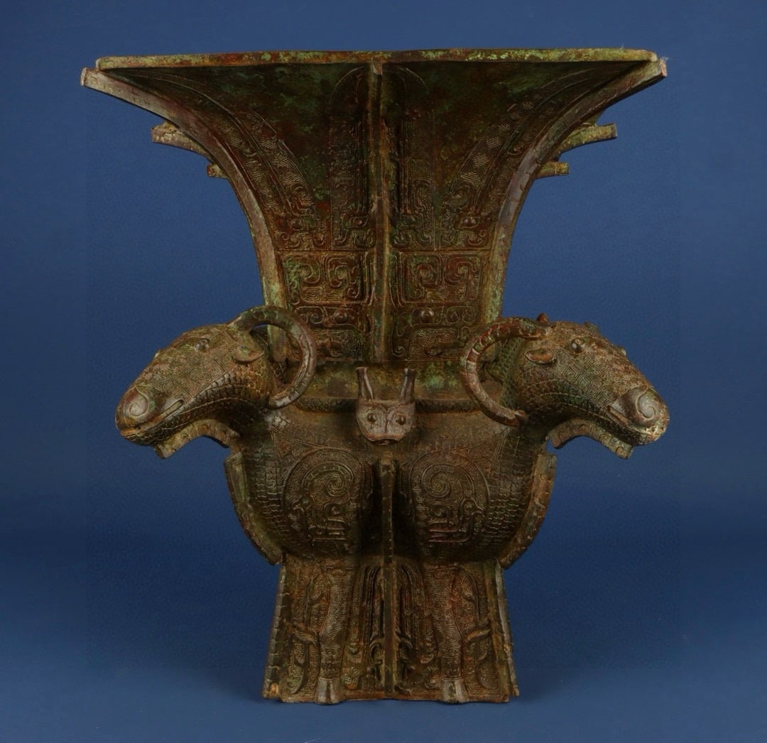An Exquisite Chinese Bronze Four Yang Zun (1 of 9)