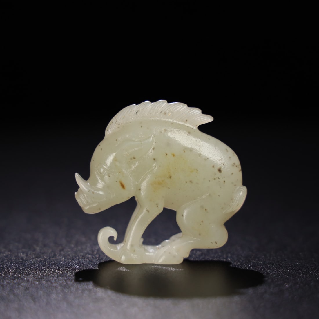 Chinese Natural Jade Carved pig handles: Size: Height 5.3 cm - Width 1.3 cm |Materials: Jade |Time Period: Qing dynasty |Manufactured Date: Qianlong Period |Object: pig handles