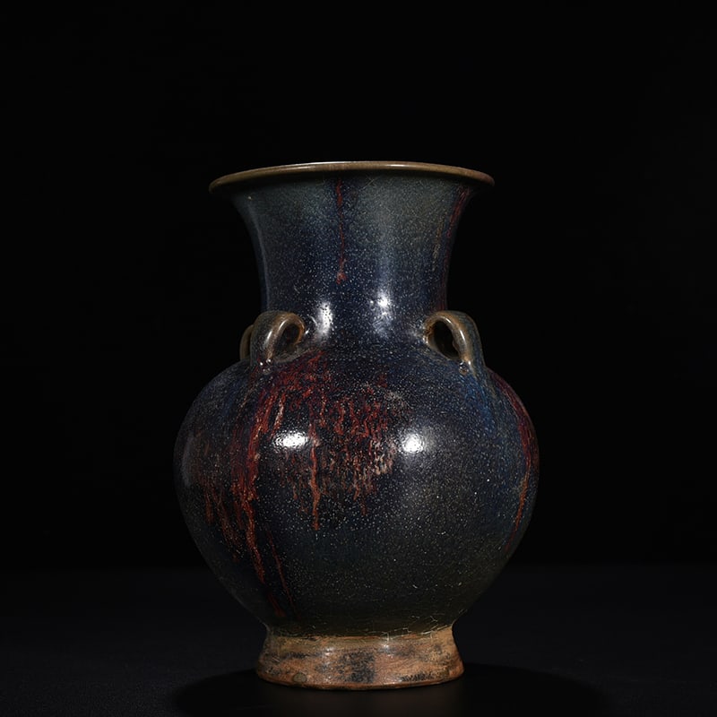An Exquisite Chinese June kiln four-series vase: Size: Height 24 cm - Width 17 cm |Materials: Porcelain |Style Dynasty: Song Dynasty |Attribution: 10th-c |Object: vase