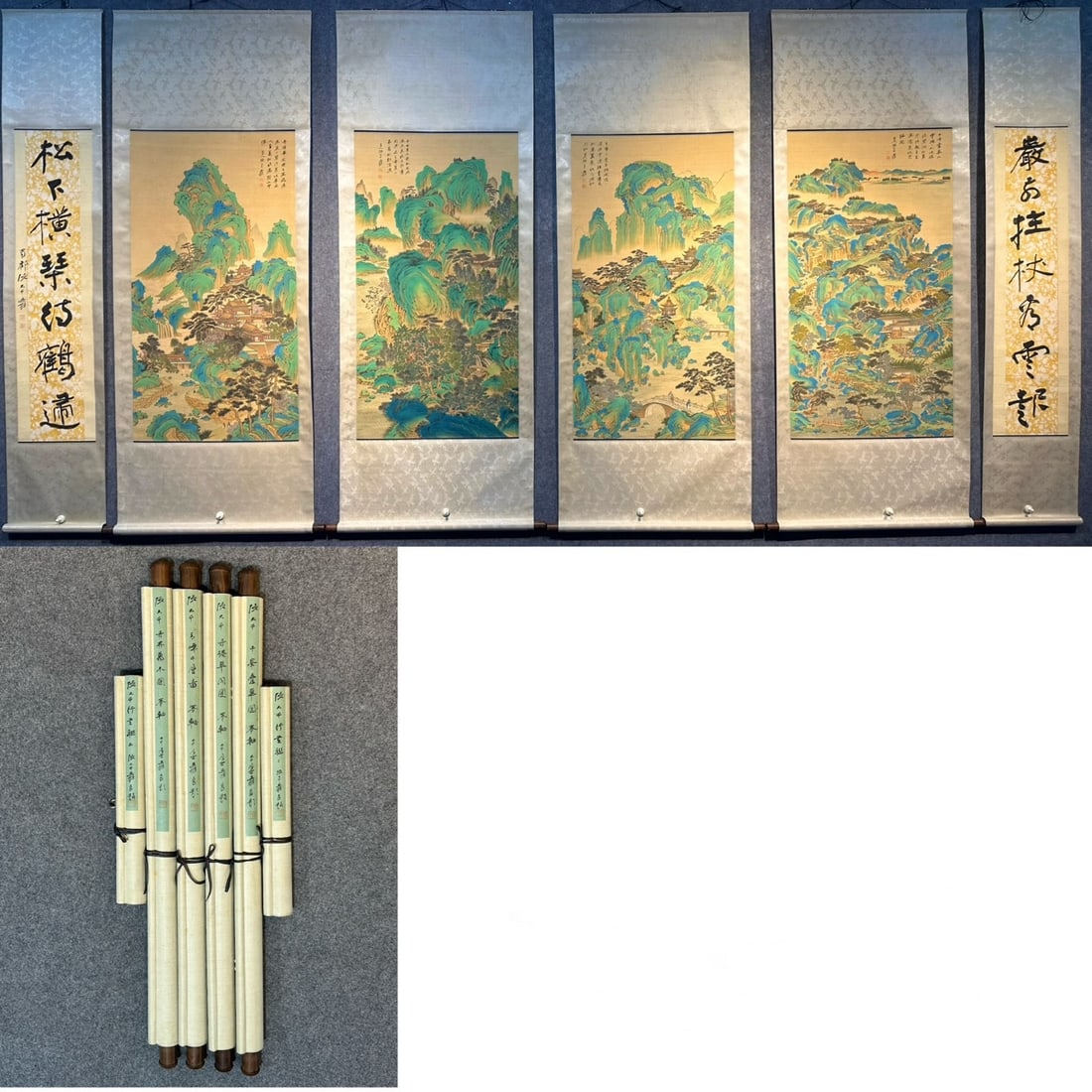 Chinese scroll painting Zhang Daqian: Size: Height 129 cm - Width 68 cm |Materials: Silk and Paper |Style Dynasty: Qing Dynasty |Inscription: Zhang Daqian |Object: Scroll|Supplementary picture, Zhang Daqian's exquisite silk and silk hand 