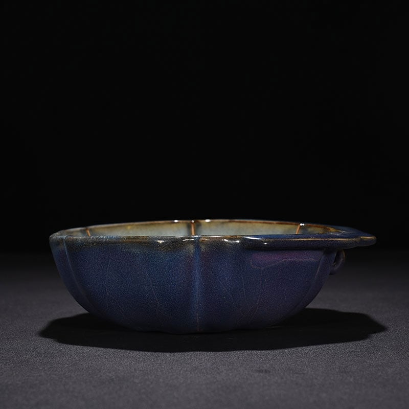 An Exquisite Chinese Jun kiln of obsidian rose purple glaze hat and ear washer: Size: Width 22 cm - Height 6 cm |Materials: Porcelain |Style Dynasty: Song Dynasty |Attribution: 10th-c |Object: plate