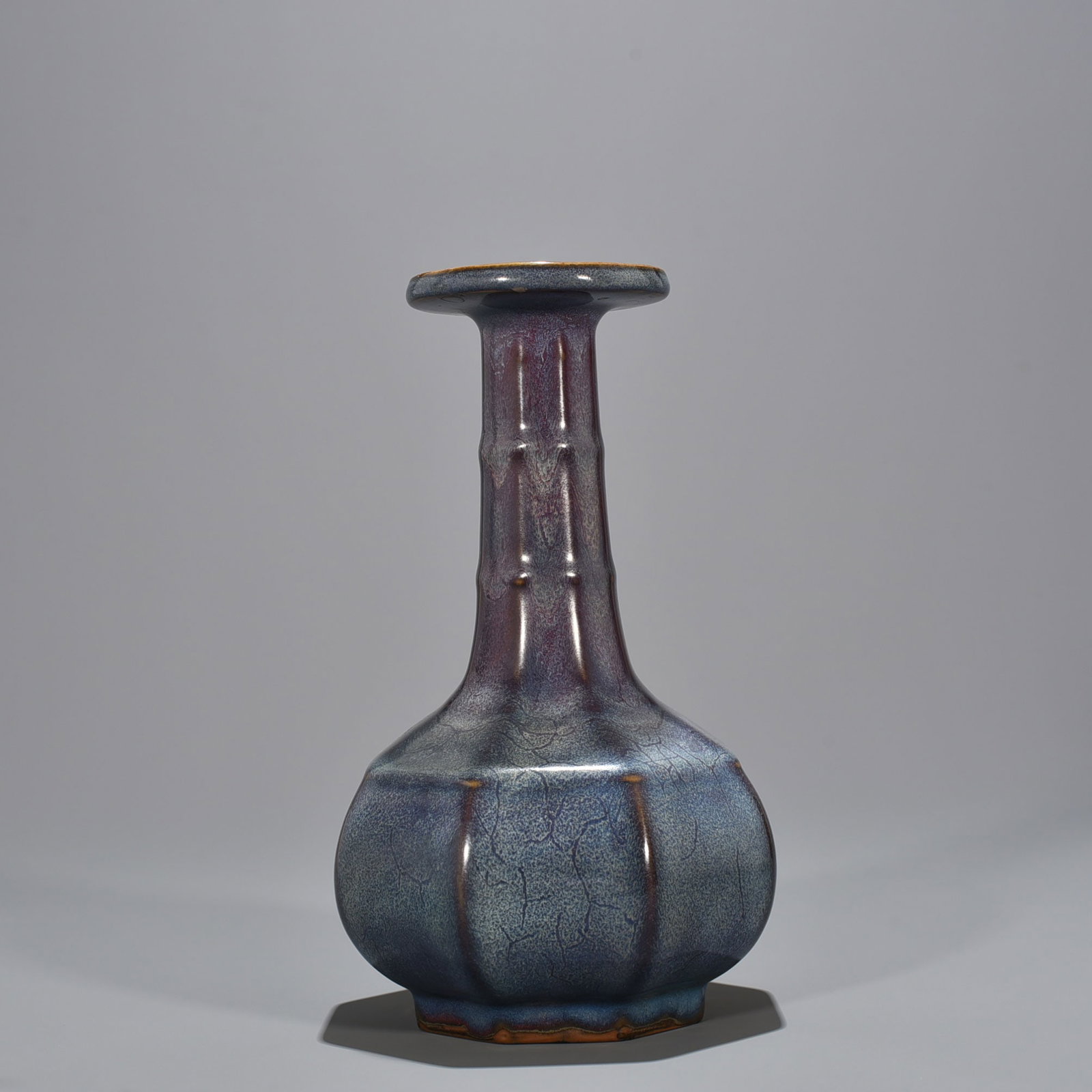 An Exquisite Chinese Jun kiln rose purple glaze heavy and eight-way plate mouth vase: Size: Height 23 cm - Width 15 cm |Materials: Porcelain |Style Dynasty: Song Dynasty |Attribution: 10th-c |Object: vase