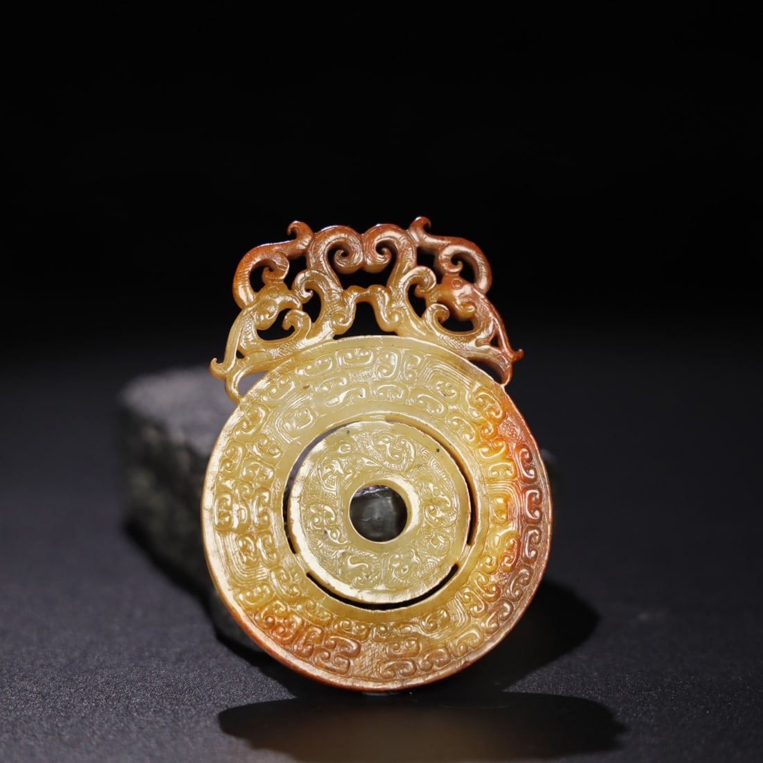 Chinese Natural Jade Carved Pendant: Size: Width 8.2 cm - Height 6 cm |Materials: Jade |Time Period: Qing dynasty |Manufactured Date: Qianlong Period |Object: wall