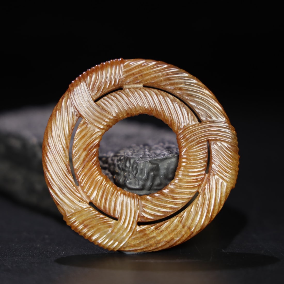Chinese Natural Jade Carved Pendant: Size: Width 7 cm - Height 0.6 cm |Materials: Jade |Time Period: Qing dynasty |Manufactured Date: Qianlong Period |Object: wall