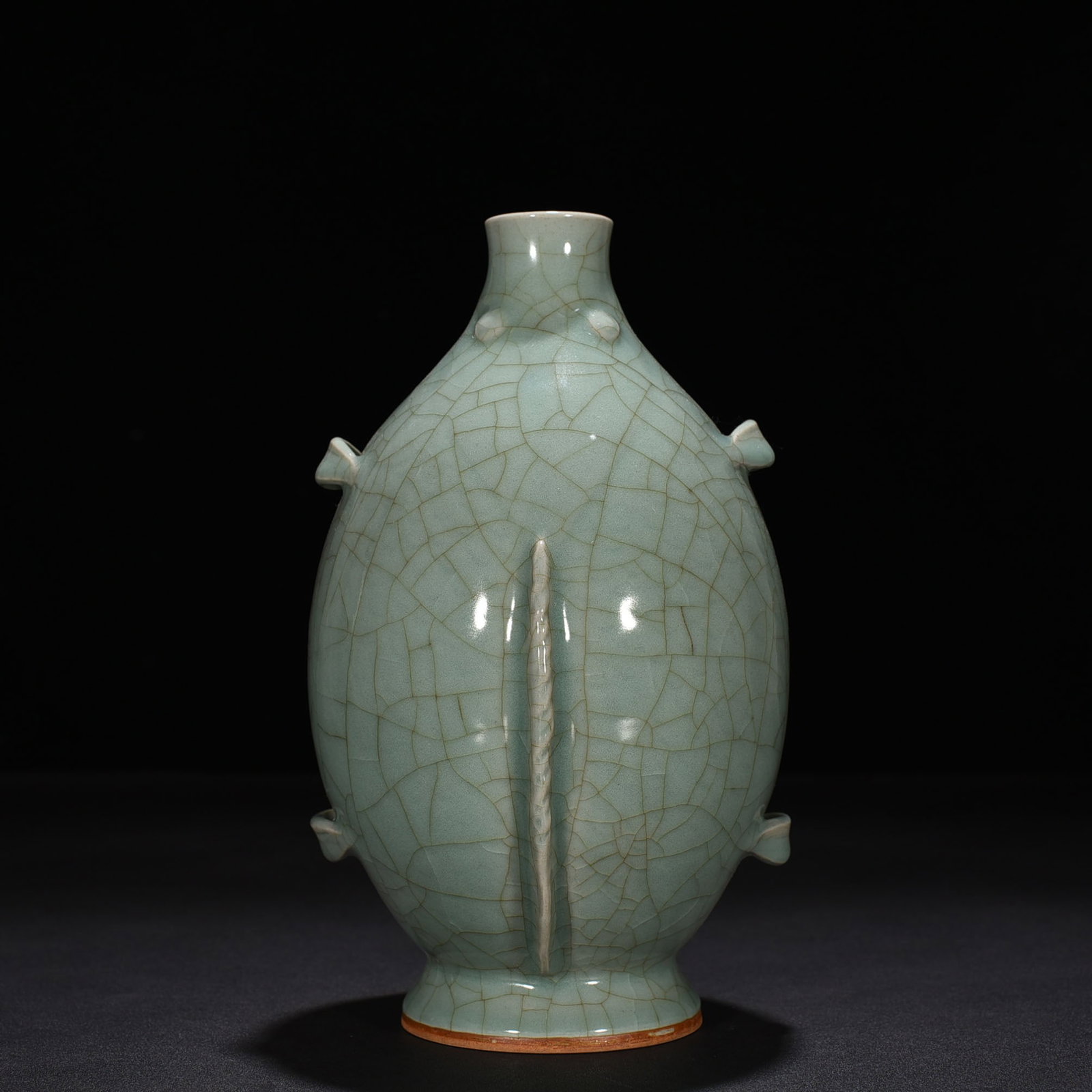 An Exquisite Chinese Longquan kiln pink celadon glaze double fish vase: Size: Height 25 cm - Width 15 cm |Materials: Porcelain |Style Dynasty: Song dynasty |Attribution: 10th-c |Object: vase