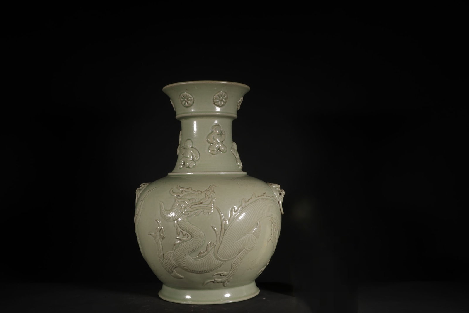 An Exquisite Chinese Yue kiln vase with dragon pattern (1 of 9)