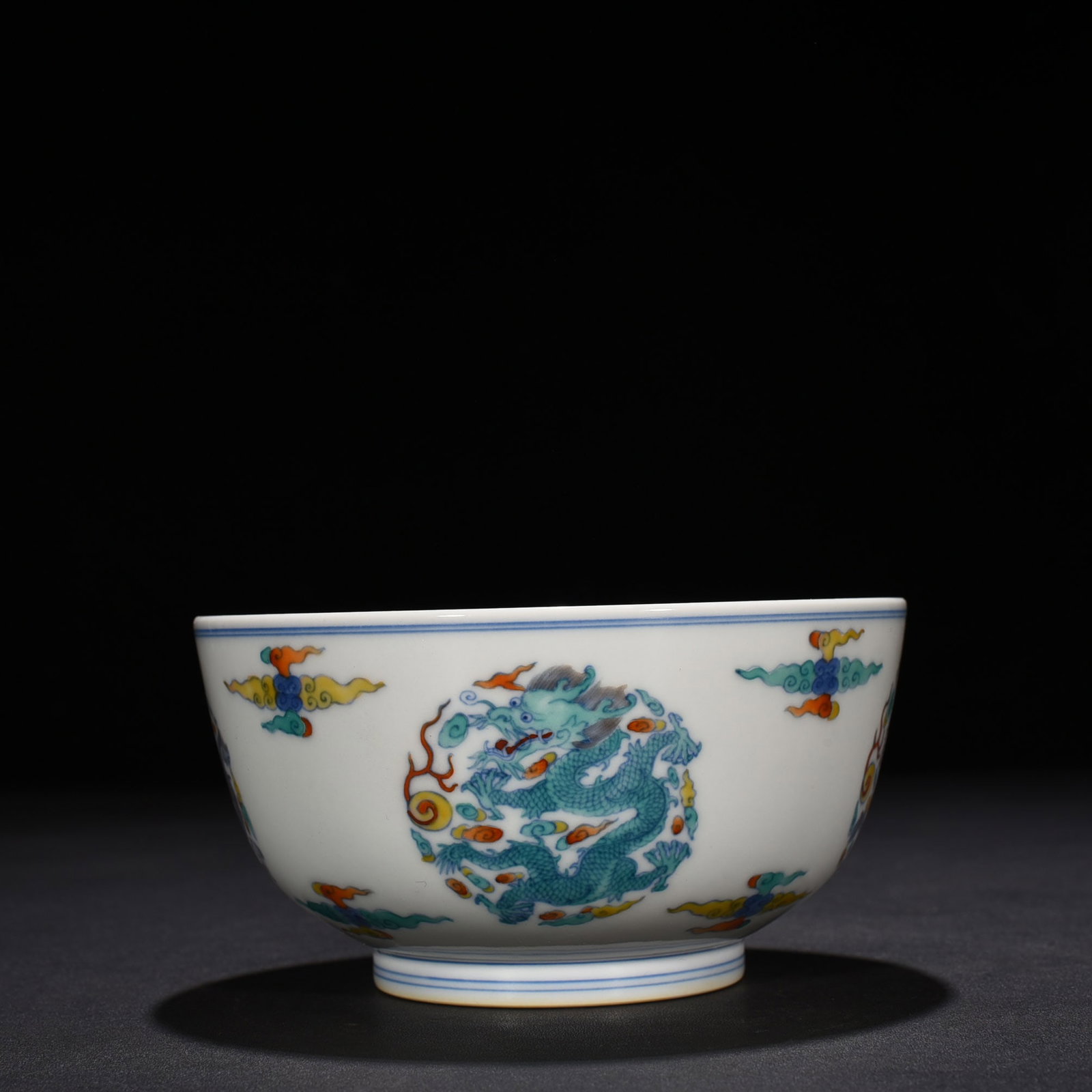 An Exquisite Chinese Doucai Tuanlong Pattern Arhat Bowl: Size: Width 15.5 cm - Height 8 cm |Materials: Porcelain |Dynasty: Qing dynasty |Inscription: Yongzheng Mark |Object: bowl