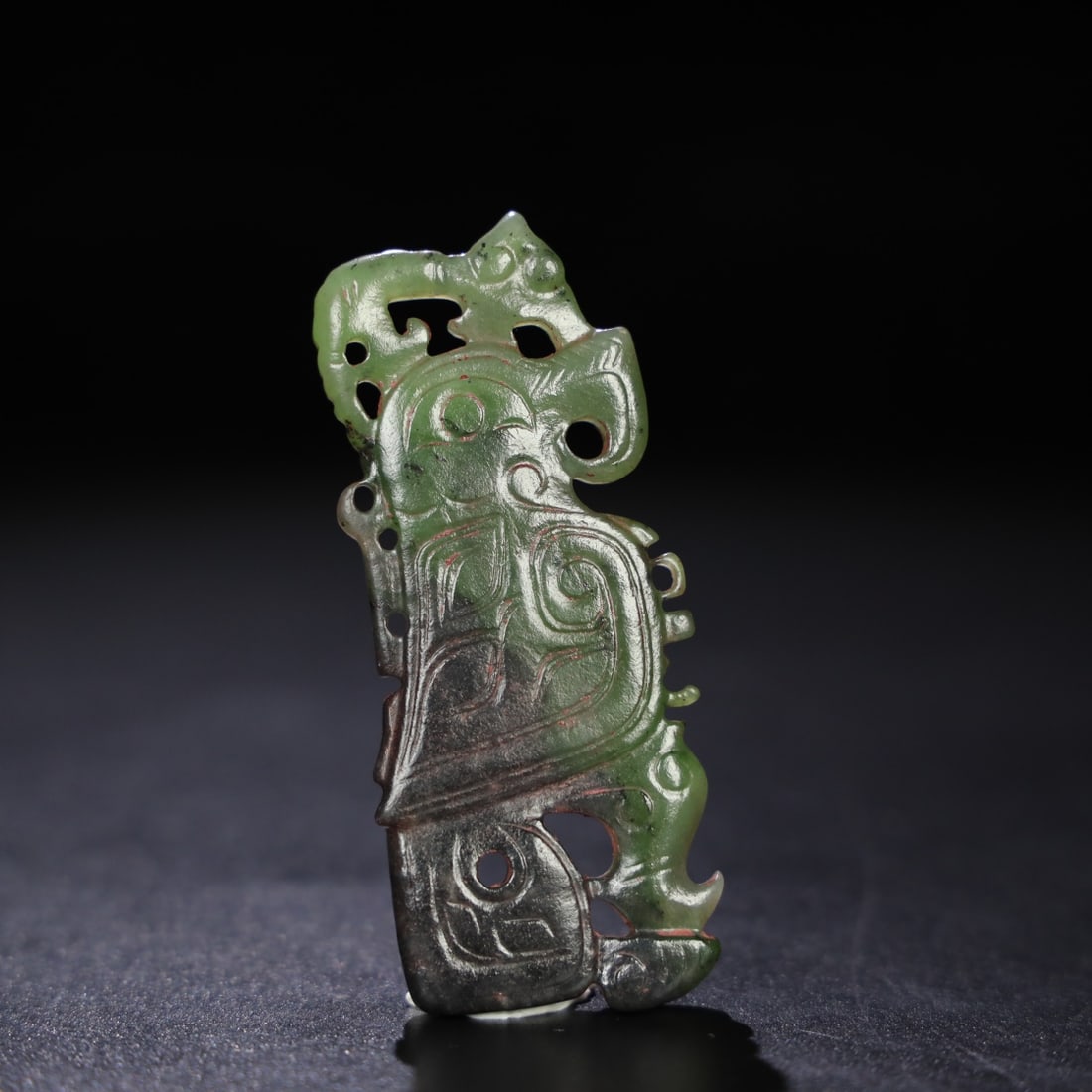 Chinese Natural Jade Carved Pendant: Size: Width 7.9 cm - Height 3.3 cm |Materials: Jade |Dynasty: Oing dynasty |Inscription: Qianlong Period |Object: Bear Pandent