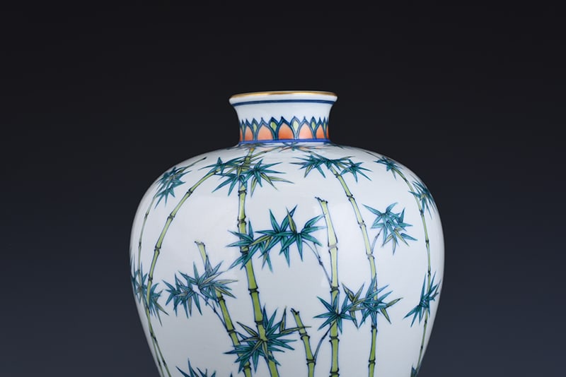 An Exquisite Chinese Doucai Bamboo Pattern Plum Vase - 3