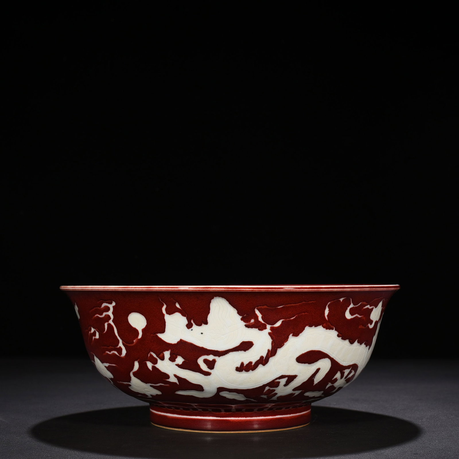 An Exquisite Chinese red glaze bowl: Size: Height 11 cm - Widthh 28 cm Materials: Porcelain Dynasty: Ming Dynasty Attribution:Xuande Object: bowl