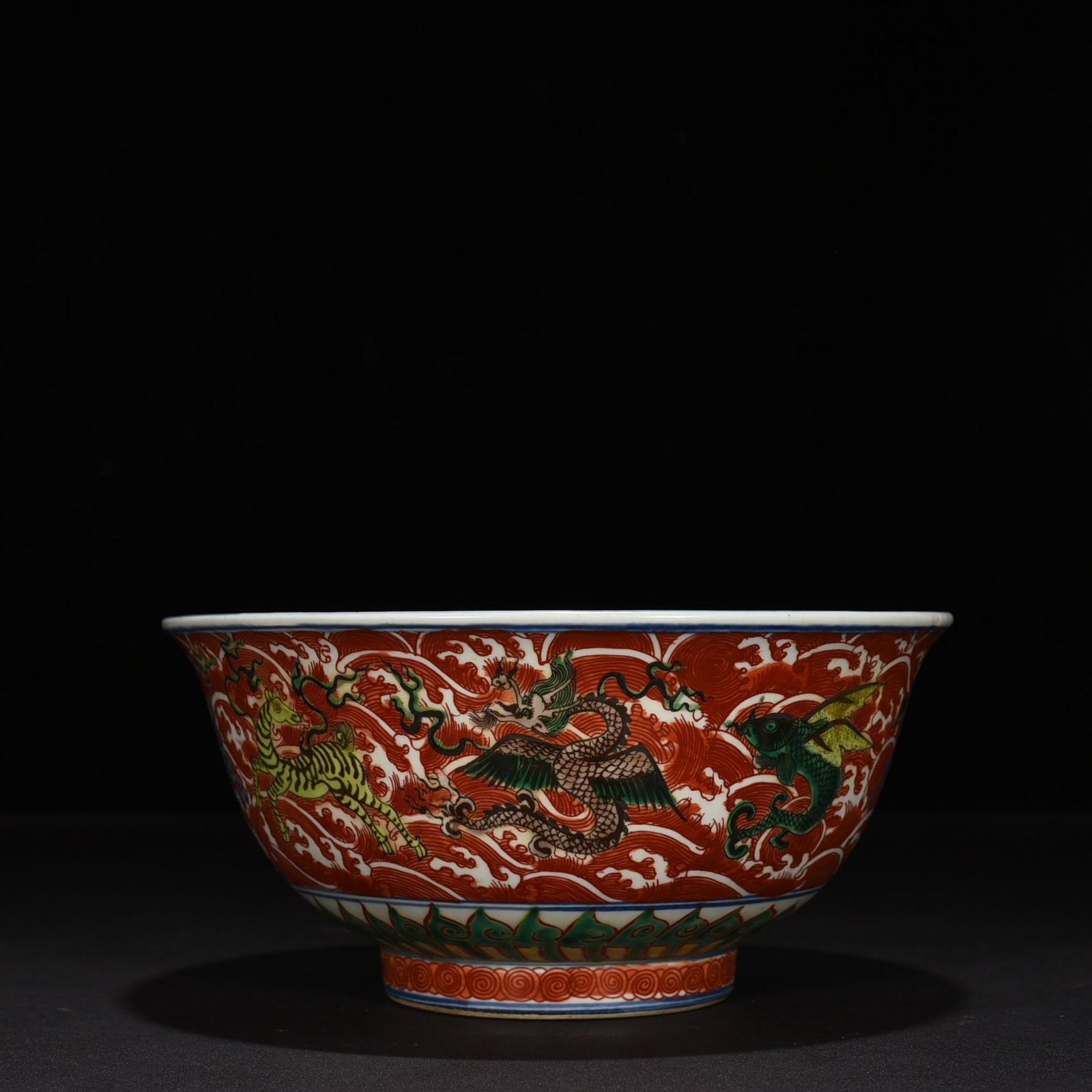 An Exquisite Chinese alum red multi colored bowl: Size: Height 11 cm - Widthh 22 cm Materials: Porcelain Dynasty: Ming Dynasty Attribution: Wanli Mark Object: bowl