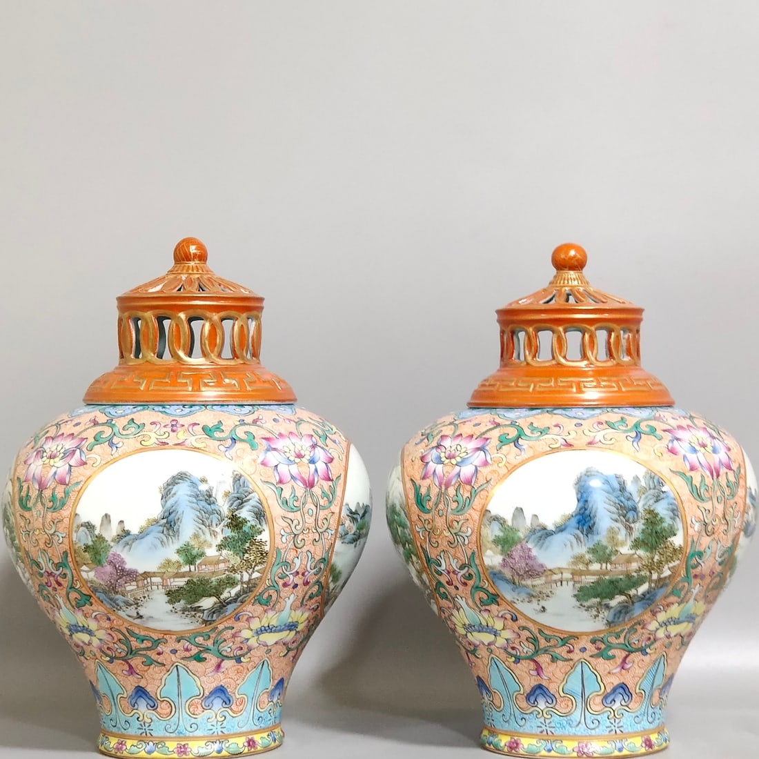 An Exquisite Chinese a window-opening fragrance diffuser: Size: Height 20 cm - Width 14 cm Materials: Porcelain Dynasty: Qing dynasty Inscription: Qianlong Mark Object: amphora