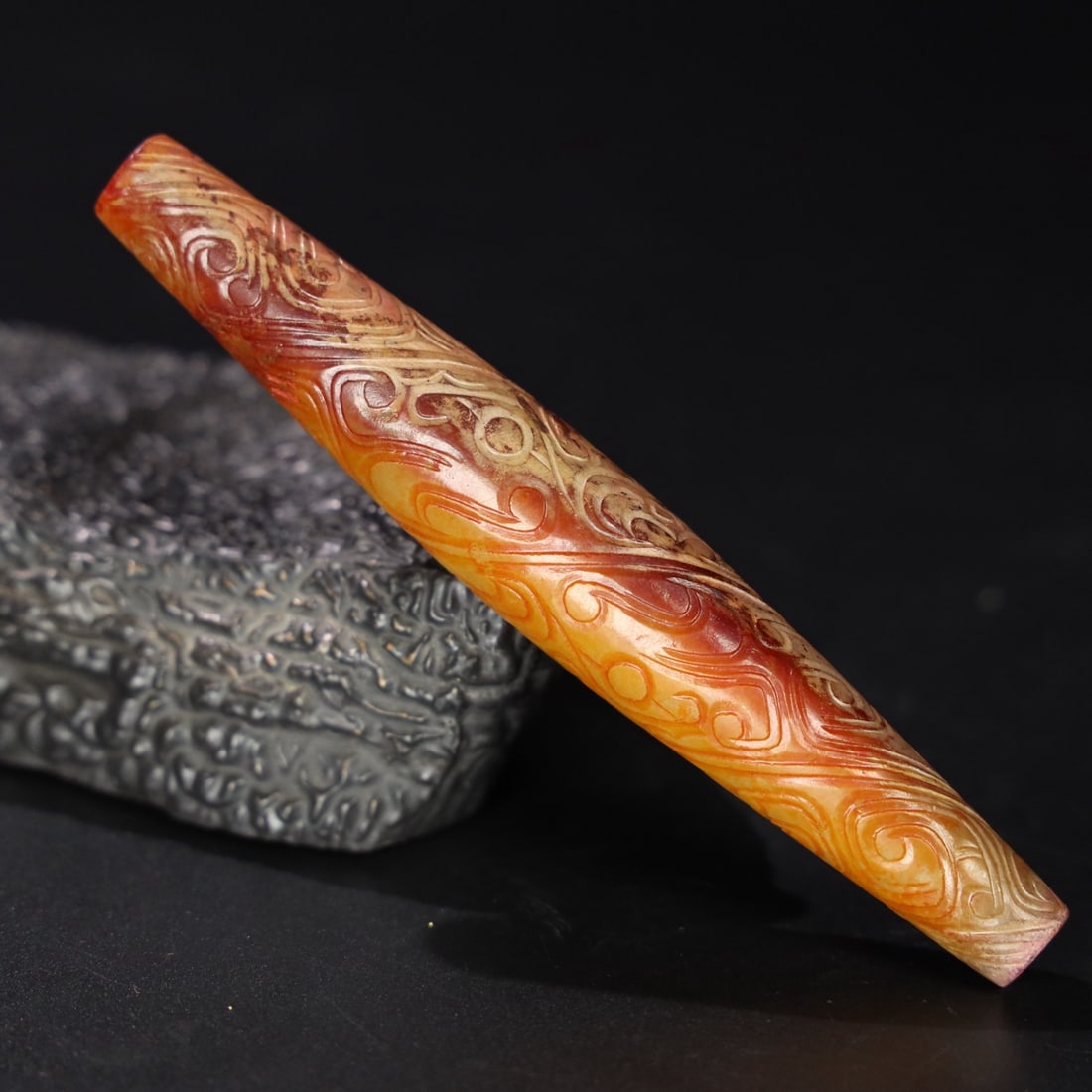 An Exquisite Chinese Natural Jade Carved Ornament: Size: Width 12.2 cm - Height 1.8 cm Materials: Jade Dynasty: Qing dynasty Attribution: Qianlong Period Object: Ornament