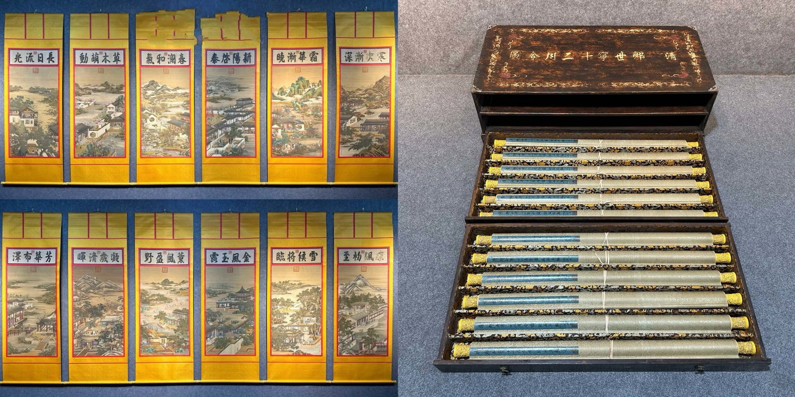 Chinese scroll painting Lang Shining: Size: Height 151 cm - Width 70 cm Materials: Silk and Paper Dynasty: Qing Dynasty Inscription: Lang Shining Object: Scroll Lang Shining's exquisite hand-painted silk painting _December Order_ depicts 