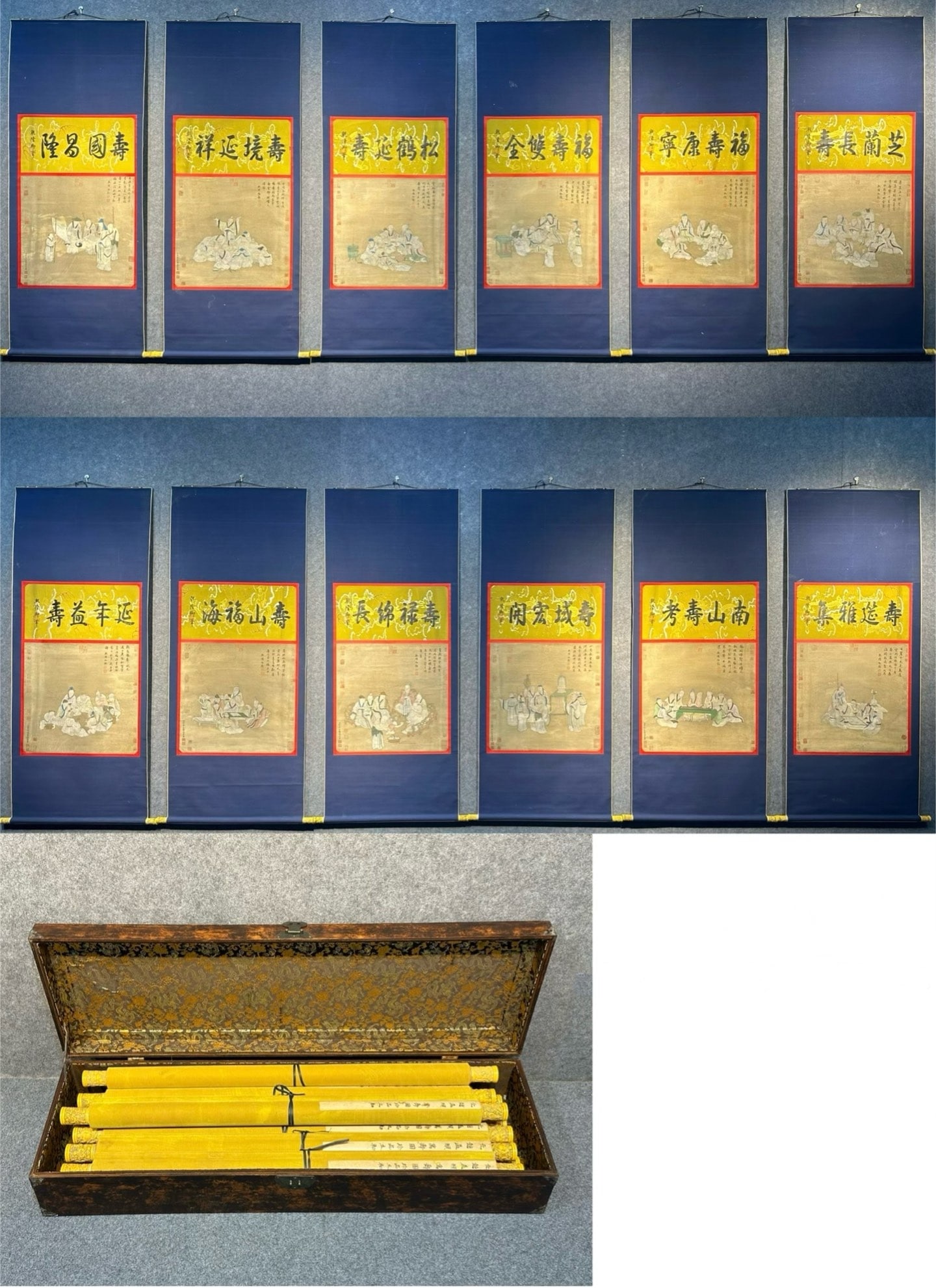Chinese scroll painting Zhao Mengfu: Size: Height 180 cm - Width 57 cm Materials: Silk and Paper Dynasty: Yuan Dynasty Inscription: Zhao Mengfu Object: Scroll Supplementary picture, a set of Zhao Mengfu's exquisite silk hand drawn _Hundr