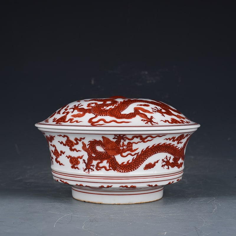 An Exquisite Chinese alum red dragon bowl: Size: Height 12 cm - Widthh 19 cm Materials: Porcelain Dynasty: Ming Dynasty Attribution: Xuande Mark Object: bowl