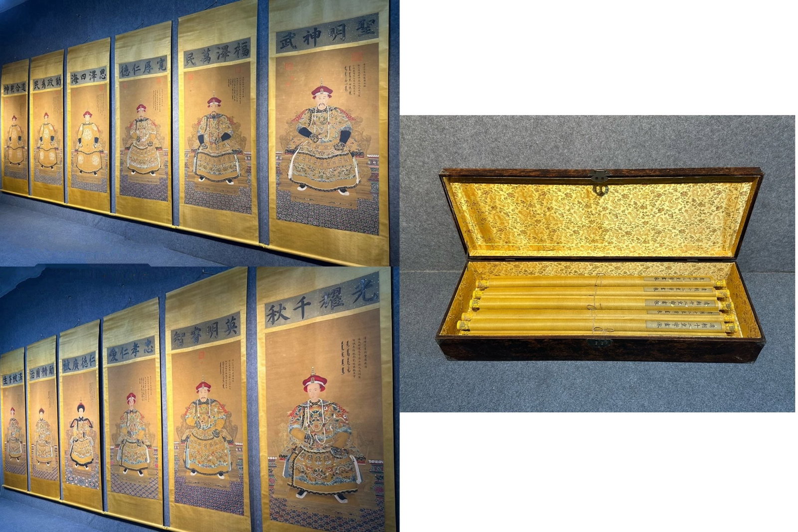 Chinese scroll painting Lang Shining: Size: Height 189 cm - Width 89 cm Materials: Silk and Paper Dynasty: Qing Dynasty Inscription: Lang Shining Object: Scroll Lang Shining and Shen Zhenlin jointly painted high-quality silk and silk. The