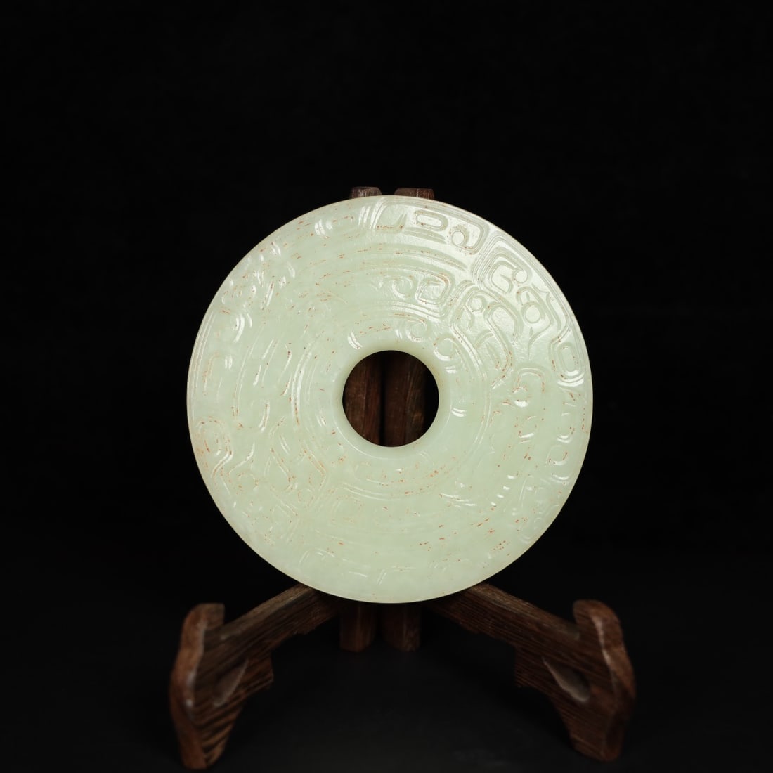 An Exquisite Chinese Natural Jade Carved Pendant: Size: Width 12.5 cm - Height 0.5 cm Materials: Jade Dynasty: Qing dynasty Attribution: Qianlong Period Object: Pendant