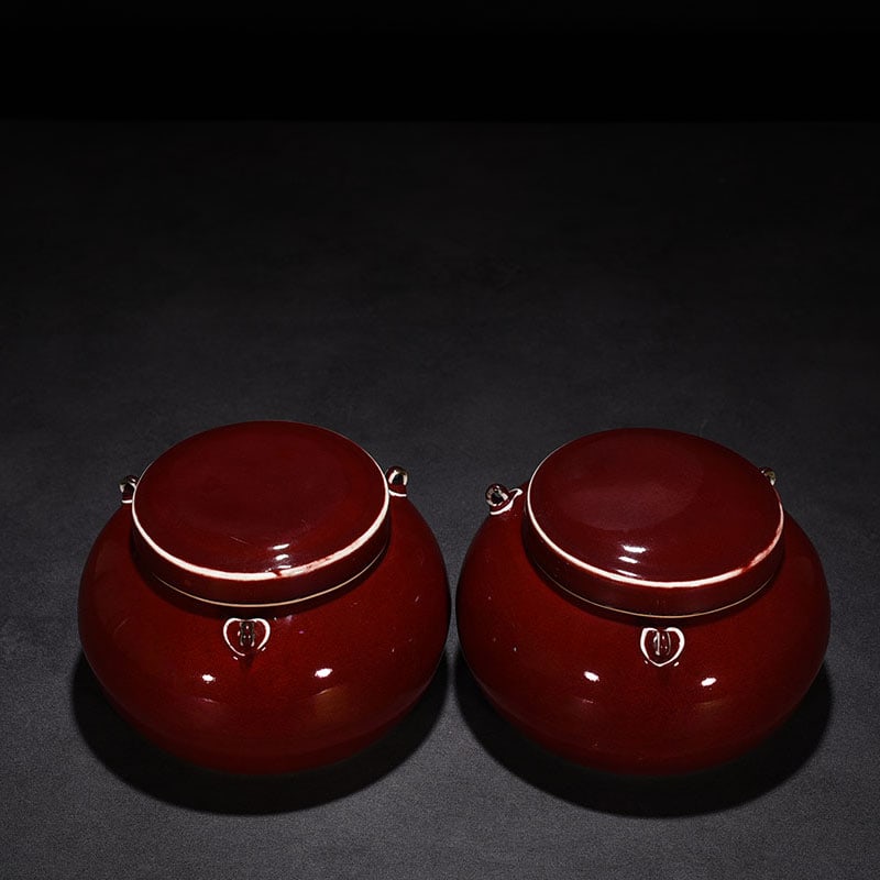 An Exquisite Chinese red glazed ruby lid jar - 6