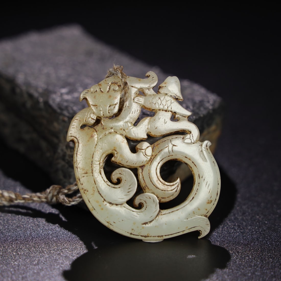 An Exquisite Chinese Natural Jade Carved Pendant: Size: Width 6 cm - Height 4.8 cm Materials: Jade Dynasty: Qing dynasty Attribution: Qianlong Period Object: Pendant