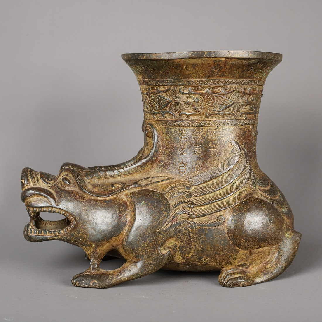 An Exquisite Chinese Bronze Beast Head Statue (1 of 9)