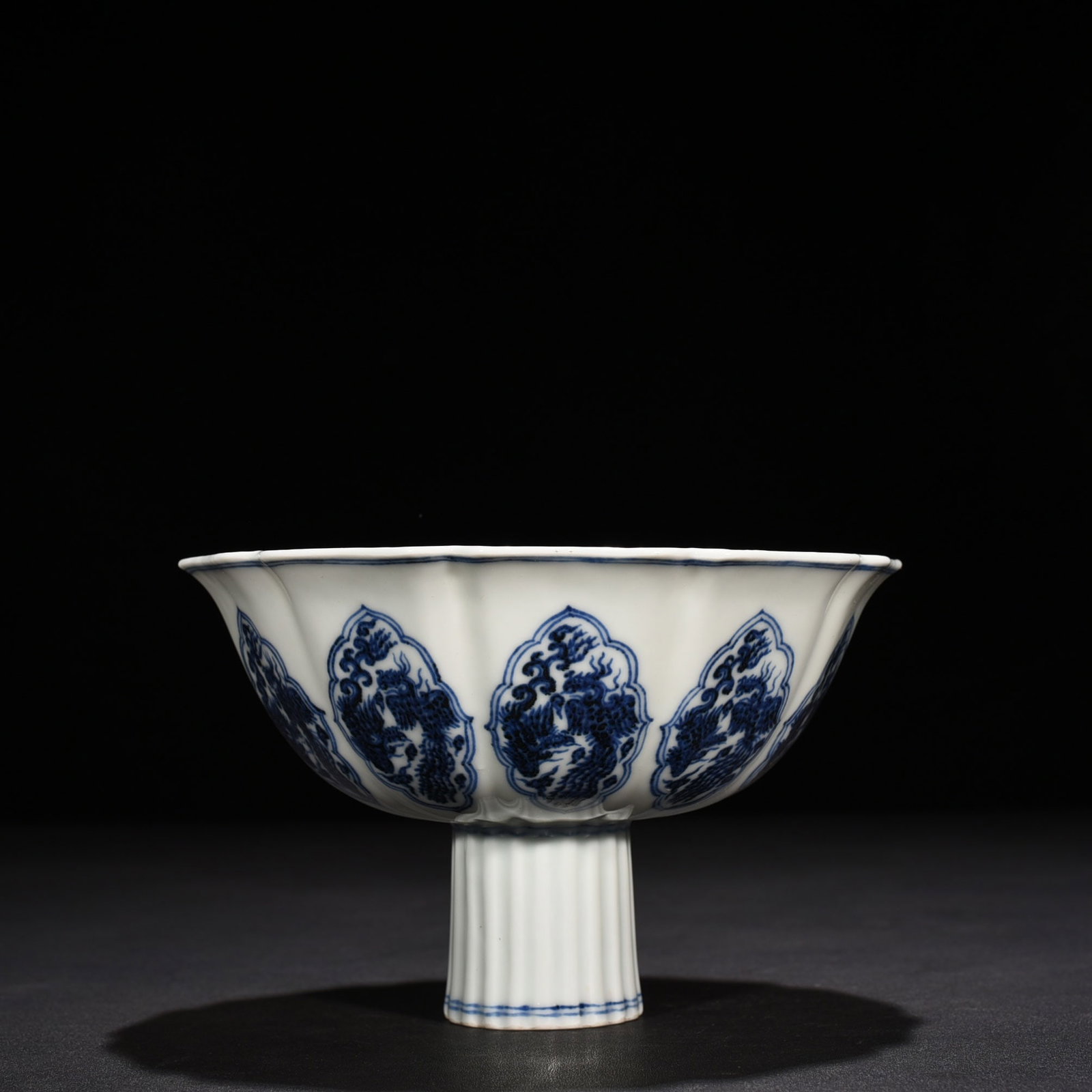 An Exquisite Chinese blue and white mouth tall bowl: Size: Height 10.5 cm - Widthh 16.5 cm Materials: Porcelain Dynasty: Ming Dynasty Attribution: Xuande Mark Object: bowl