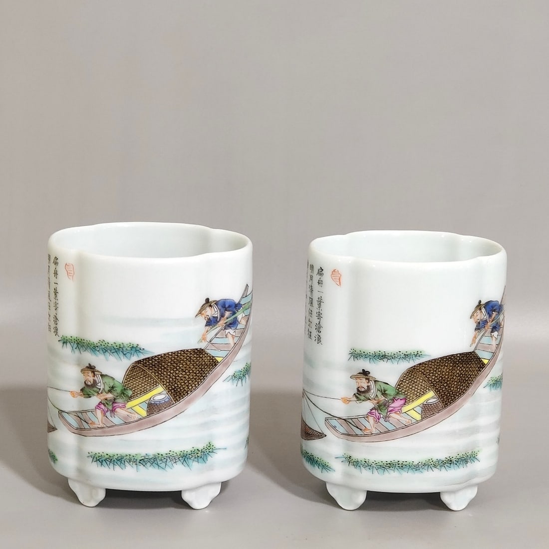 An Exquisite Chinese fisherman's poem pen holder (1 of 9)