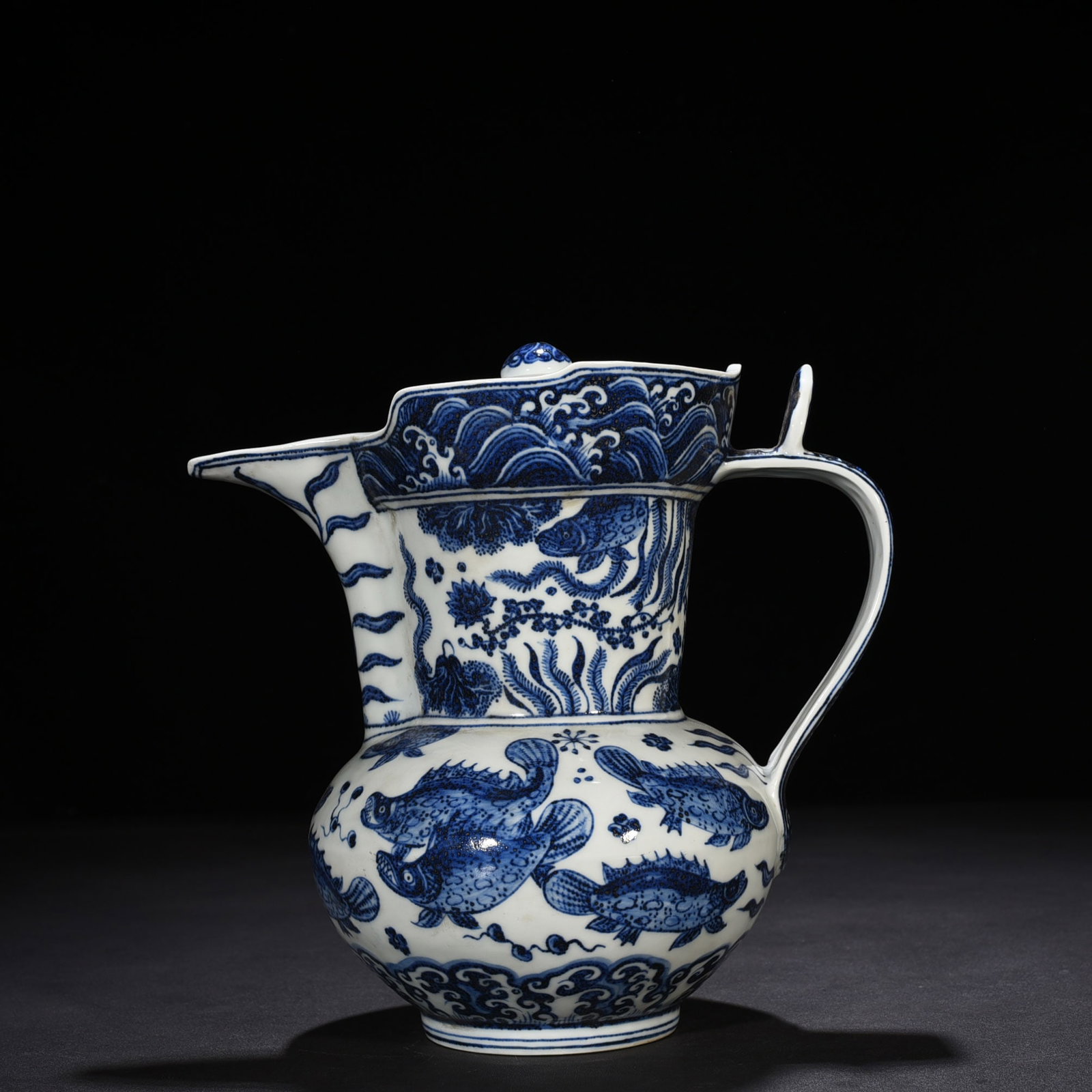 An Exquisite Chinese blue and white monk's hat pot (1 of 9)