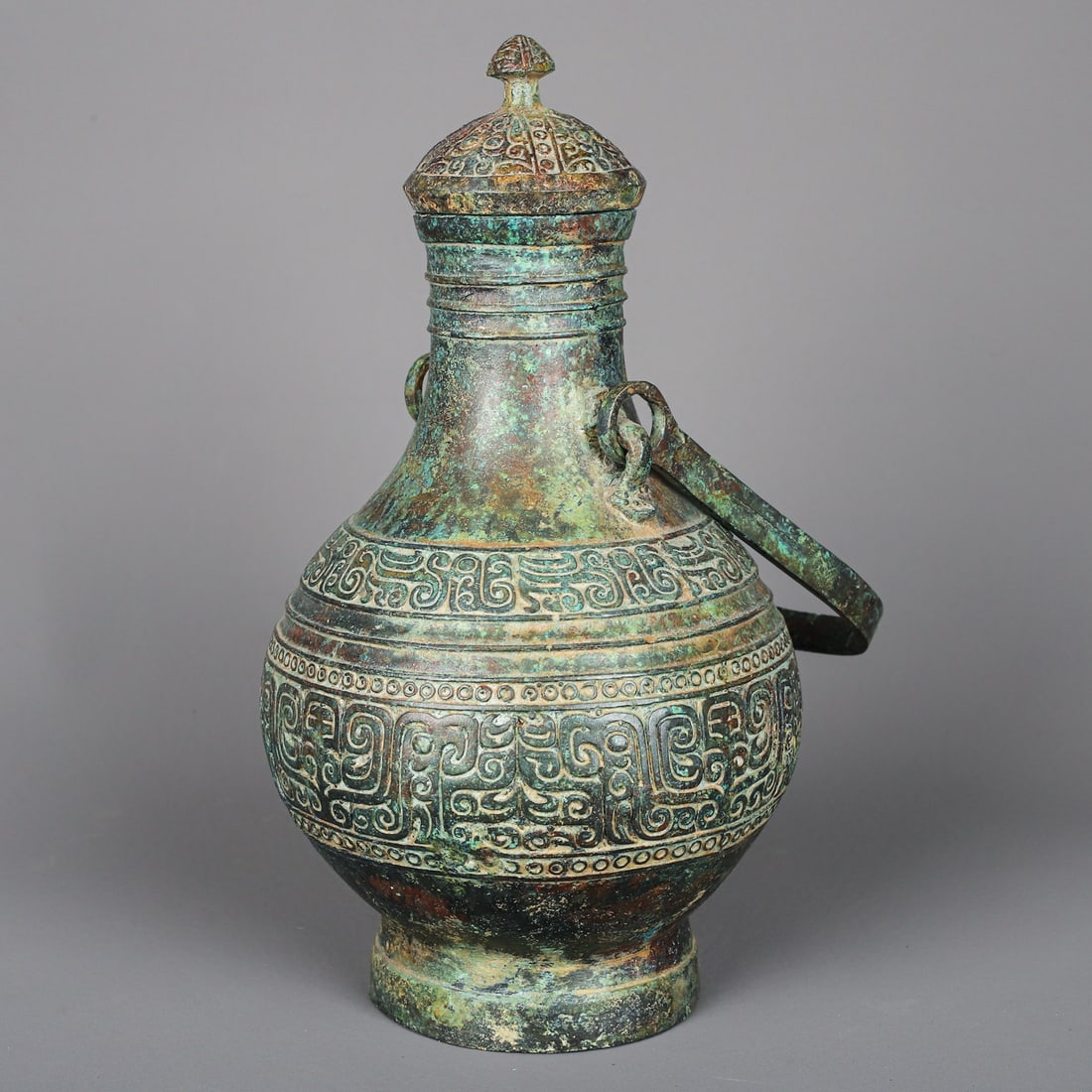 An Exquisite Chinese Bronze round teapot - 9