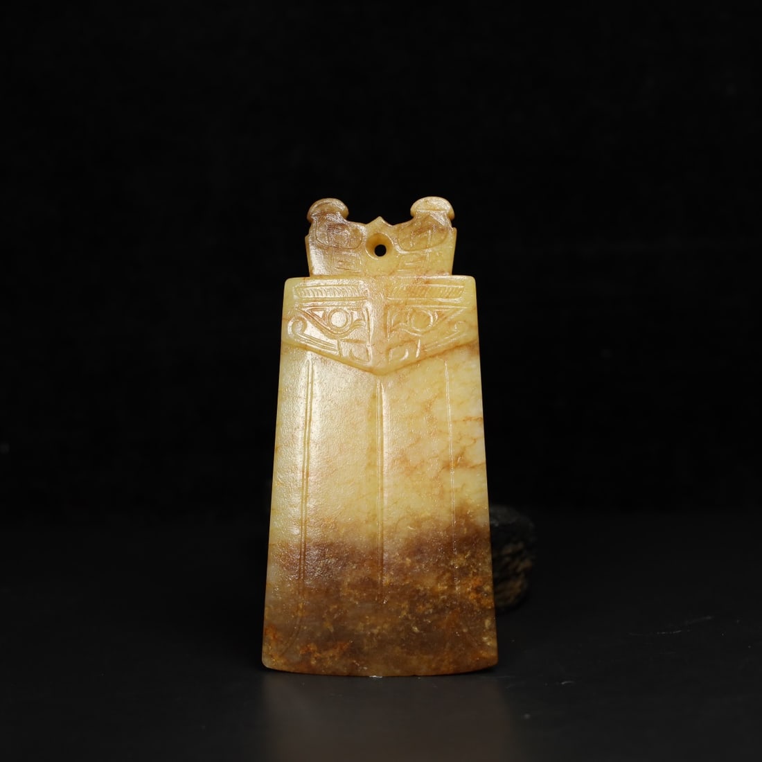 Chinese Natural Jade Carved Dragons Pendant: Size: Height 12.4 cm - Width 6 cm Materials: Jade Dynasty: Qing dynasty Attribution: Qianlong Period Object: Dragon Pendant