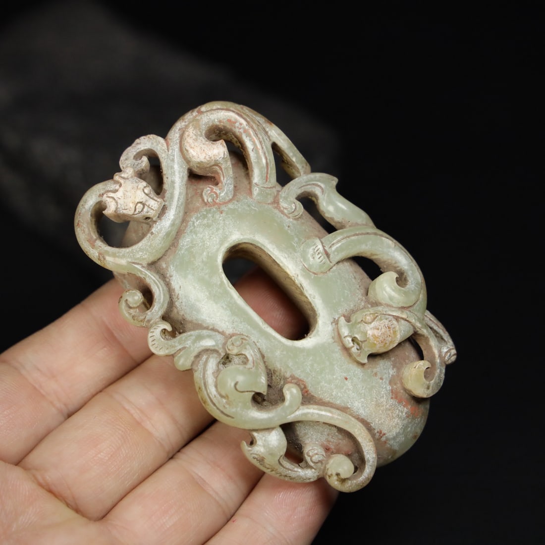 Chinese Natural Jade Carved Heart Pendant: Size: Width 8.5 cm - Height 5.5 cm Materials: Jade Dynasty: Qing dynasty Attribution: Qianlong Period Object: Heart Pendant