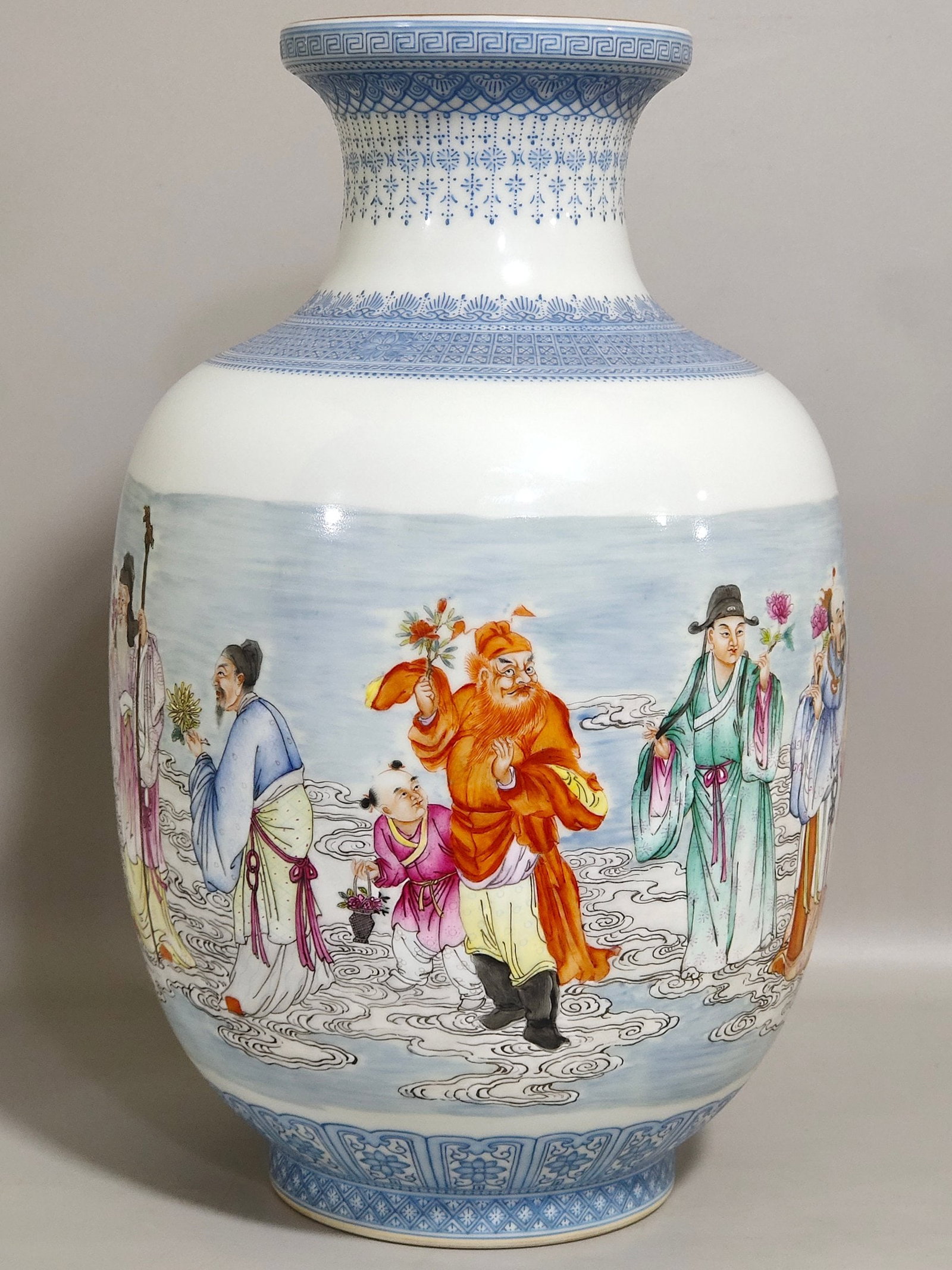 An Exquisite Chinese enamel twelve-flower vase: Size: Height 26.5 cm - Width 18 cm Materials: Porcelain Dynasty: Qing dynasty Inscription: Qianlong Mark Object: vase