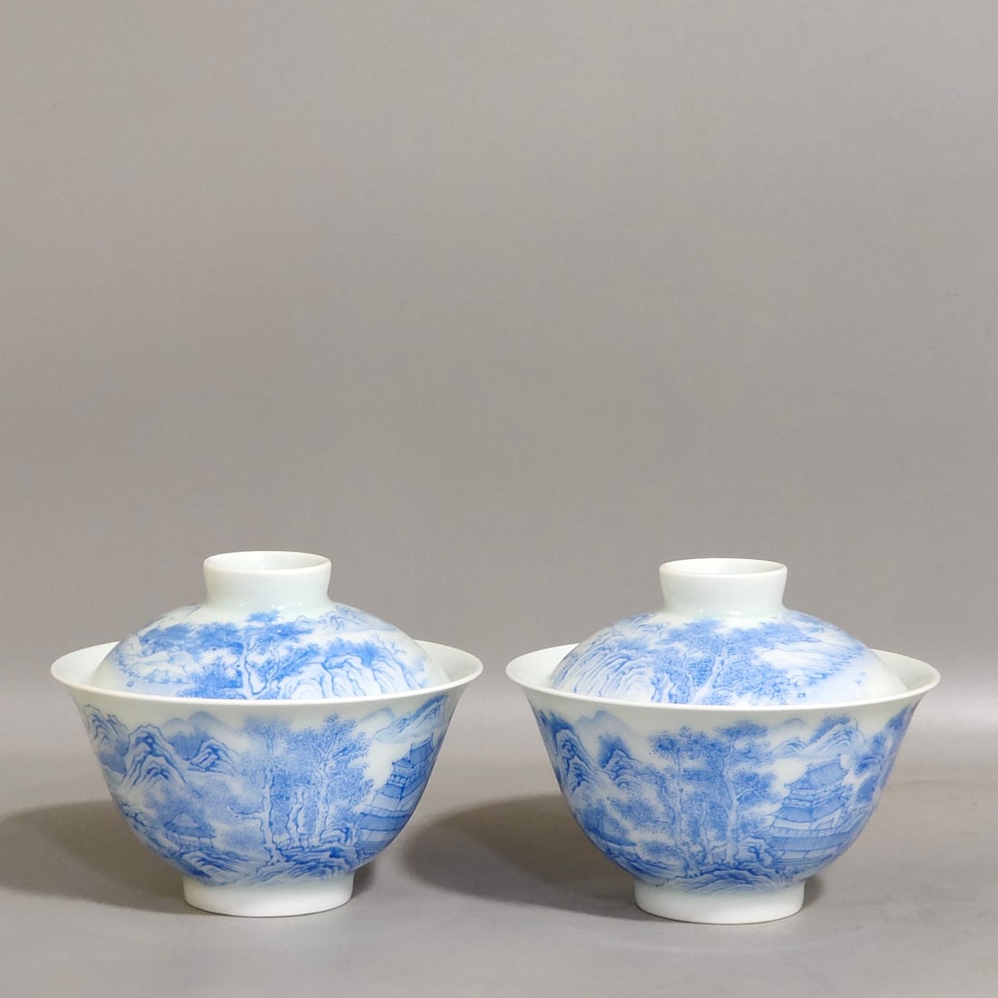 An Exquisite Chinese enamel blue landscape bowl (1 of 9)