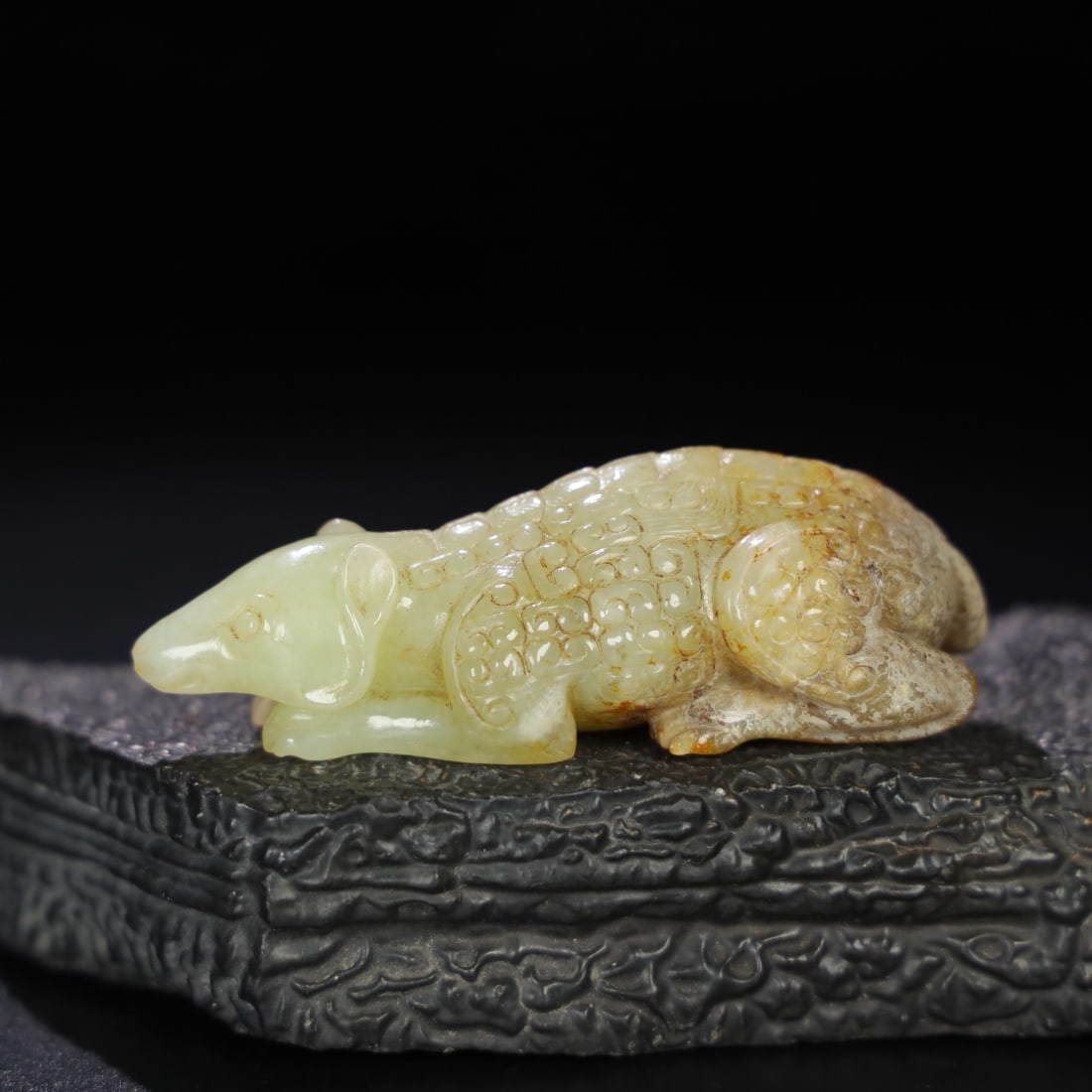 Chinese Natural Jade Carved Rat Handle (1 of 9)
