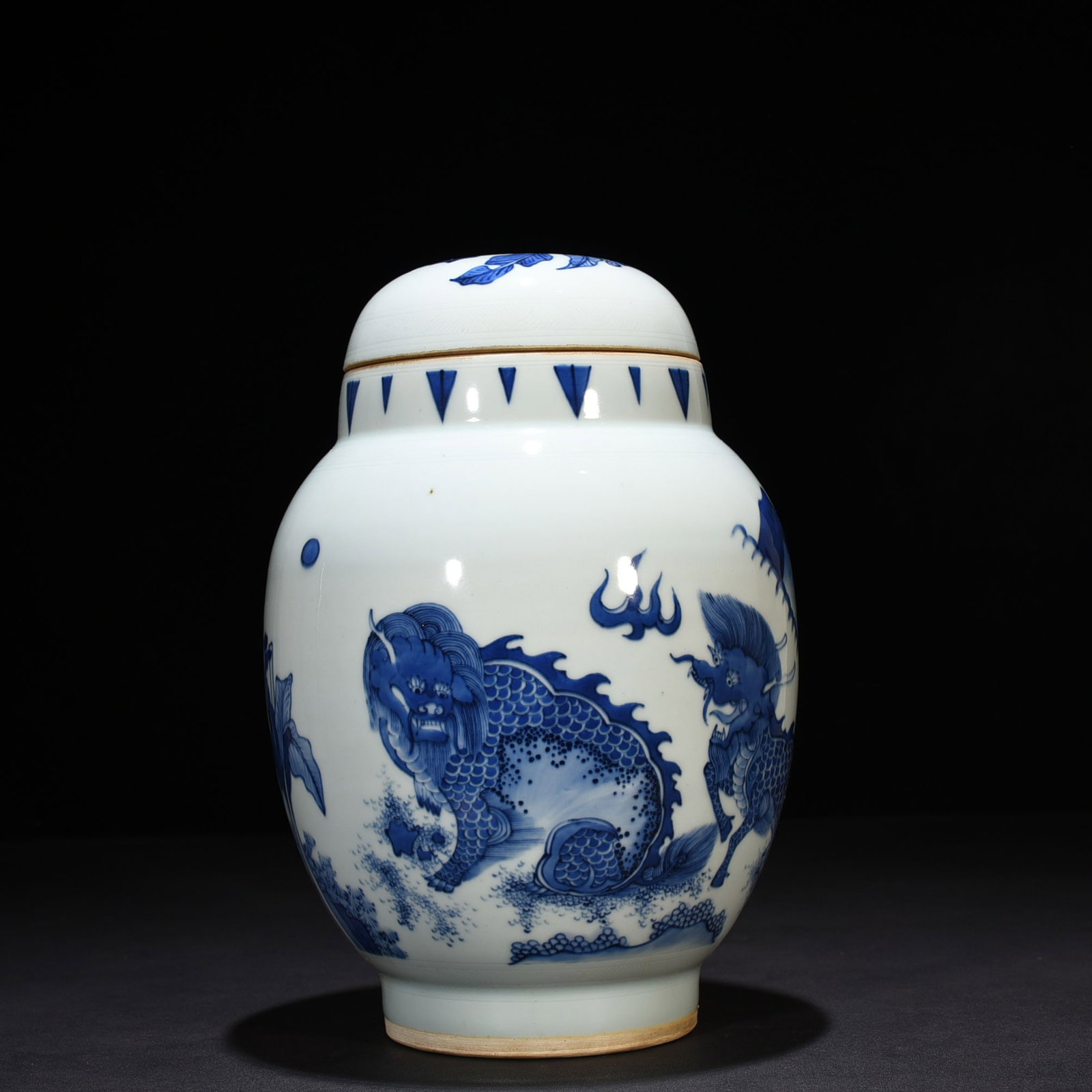 An Exquisite Chinese blue and white lotus seed jar: Size: Height 29 cm - Widthh 18 cm Materials: Porcelain Dynasty: Ming dynasty Attribution: chongzhen Object: jar